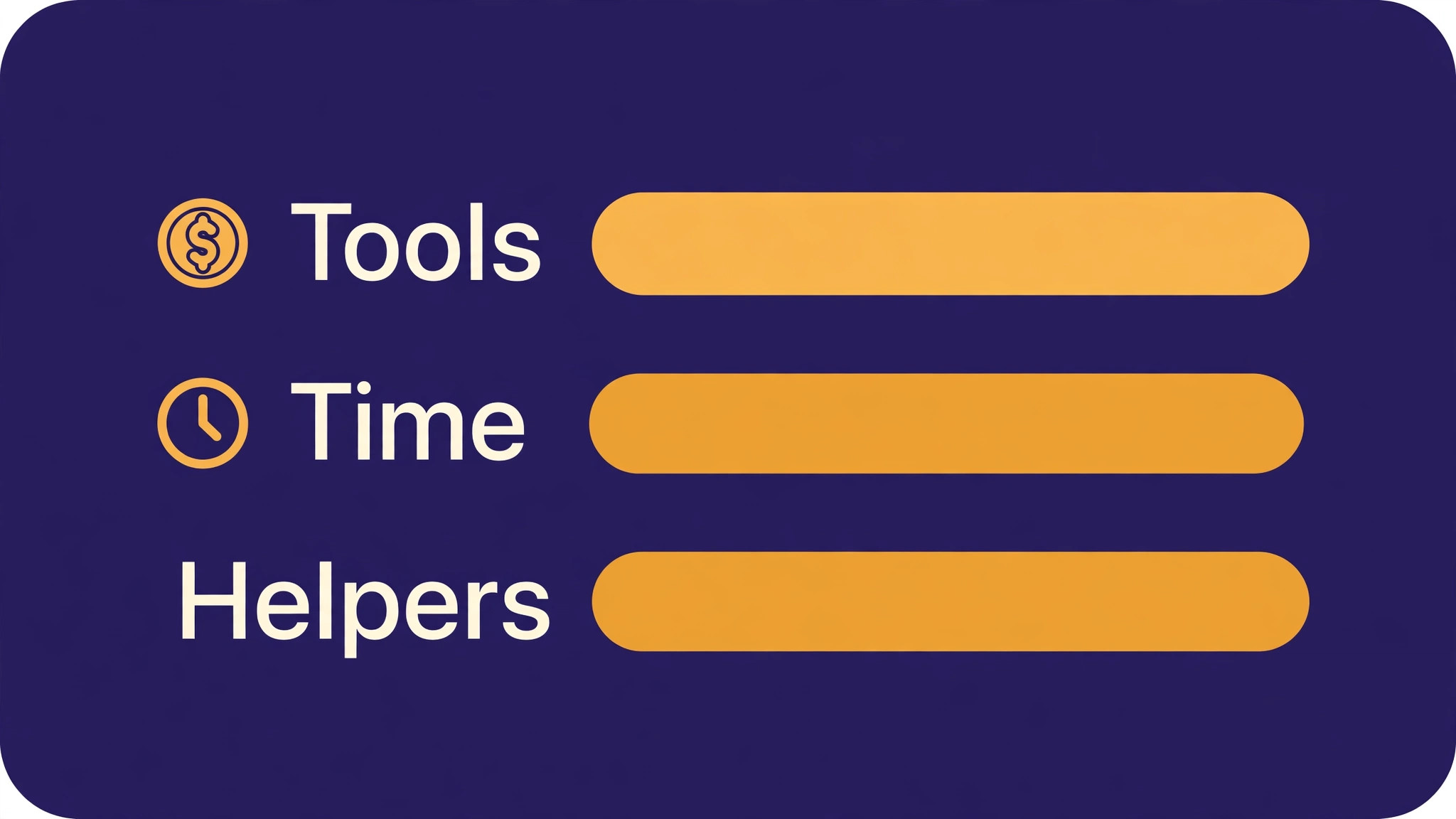 Budget categories for a course community covering tools, time and helpers
