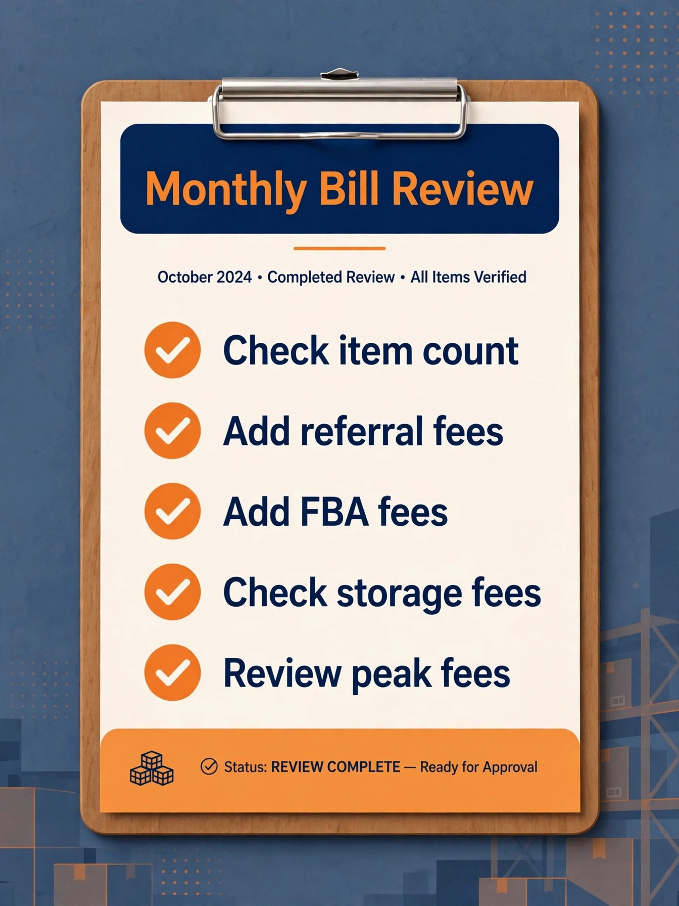 Checklist for a monthly bill review