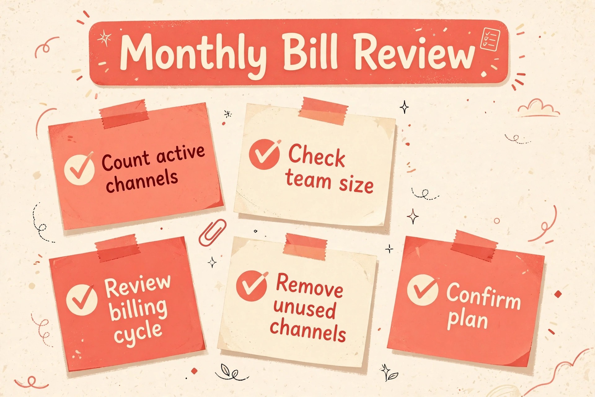 Checklist for a monthly bill review