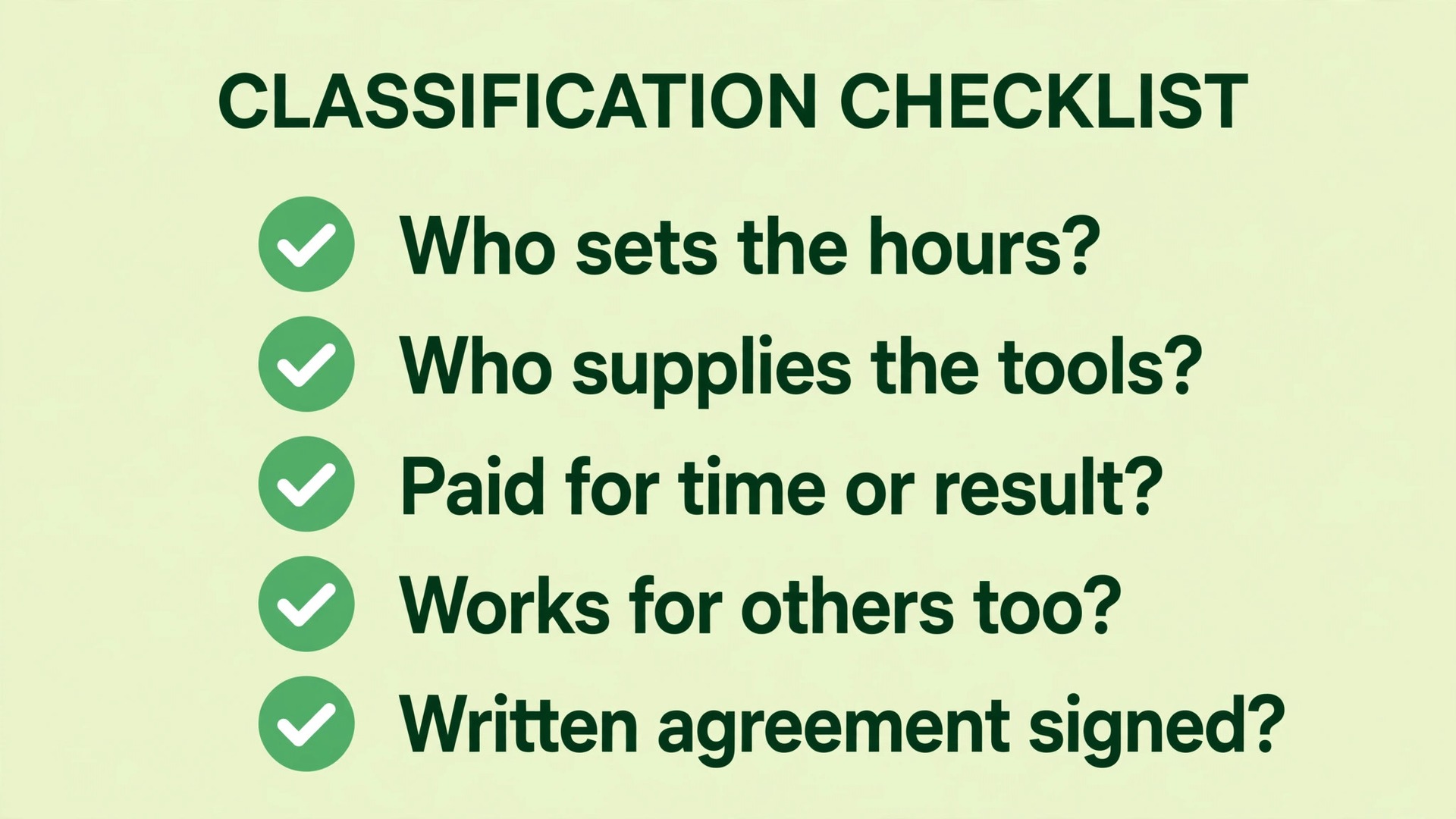Classification review checklist