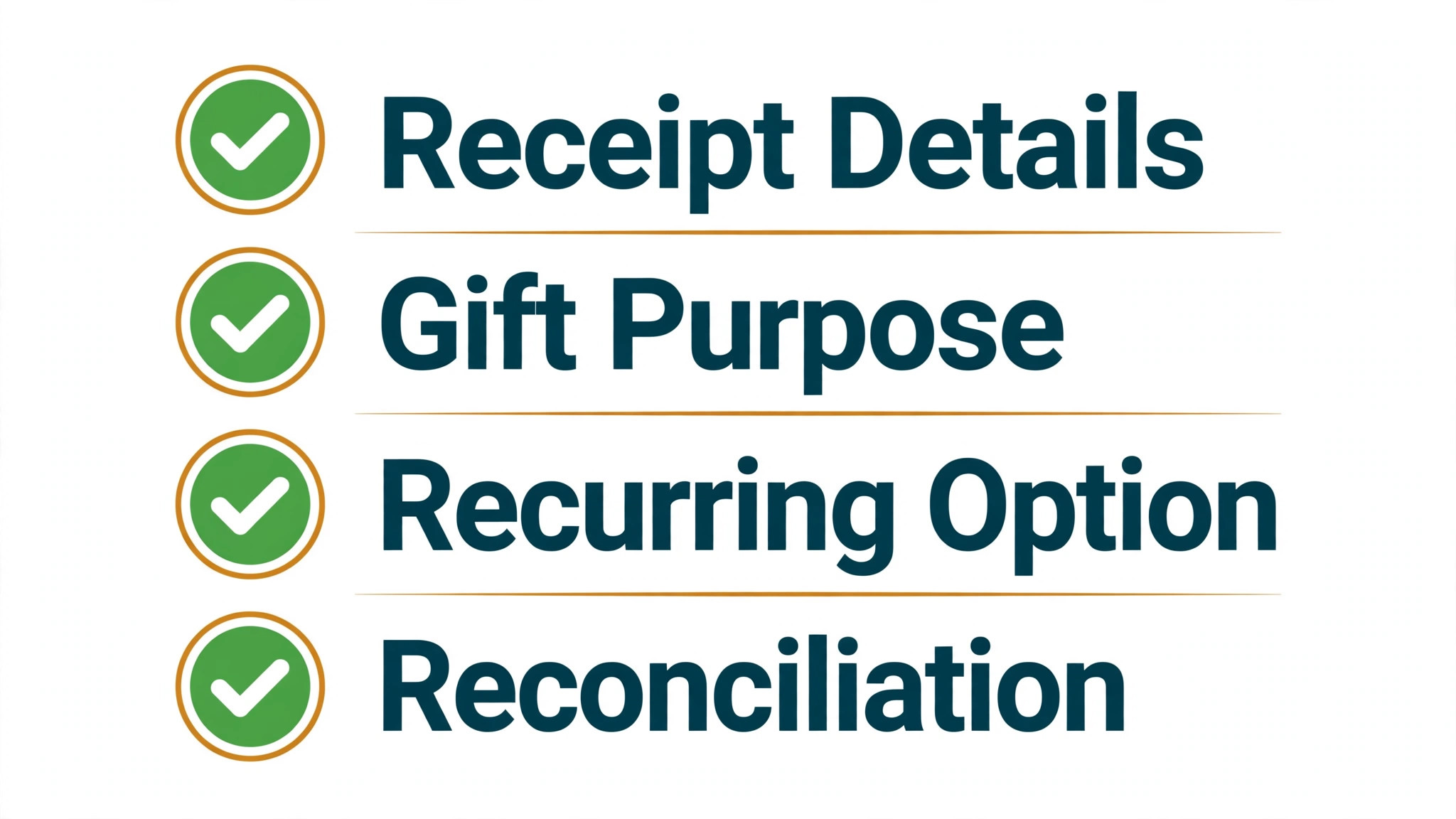 Donor receipt checklist graphic for schools