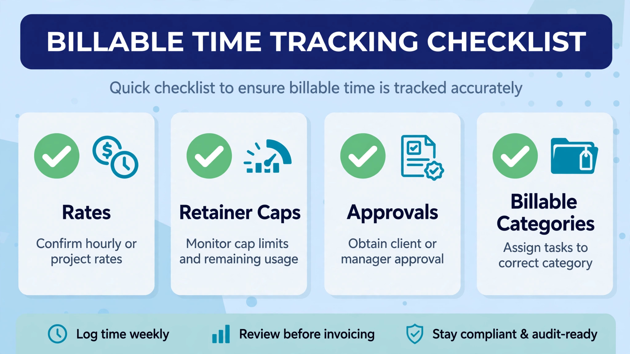 billable tracking checklist graphic