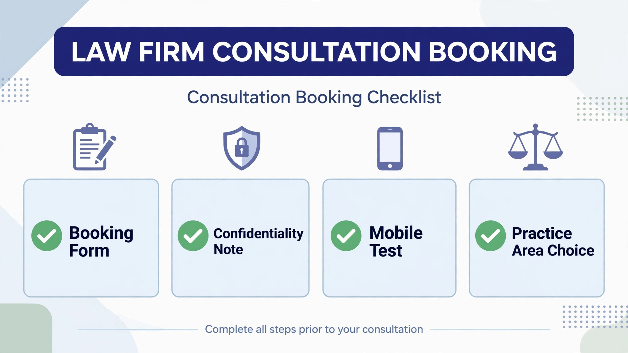law firm consultation checklist graphic