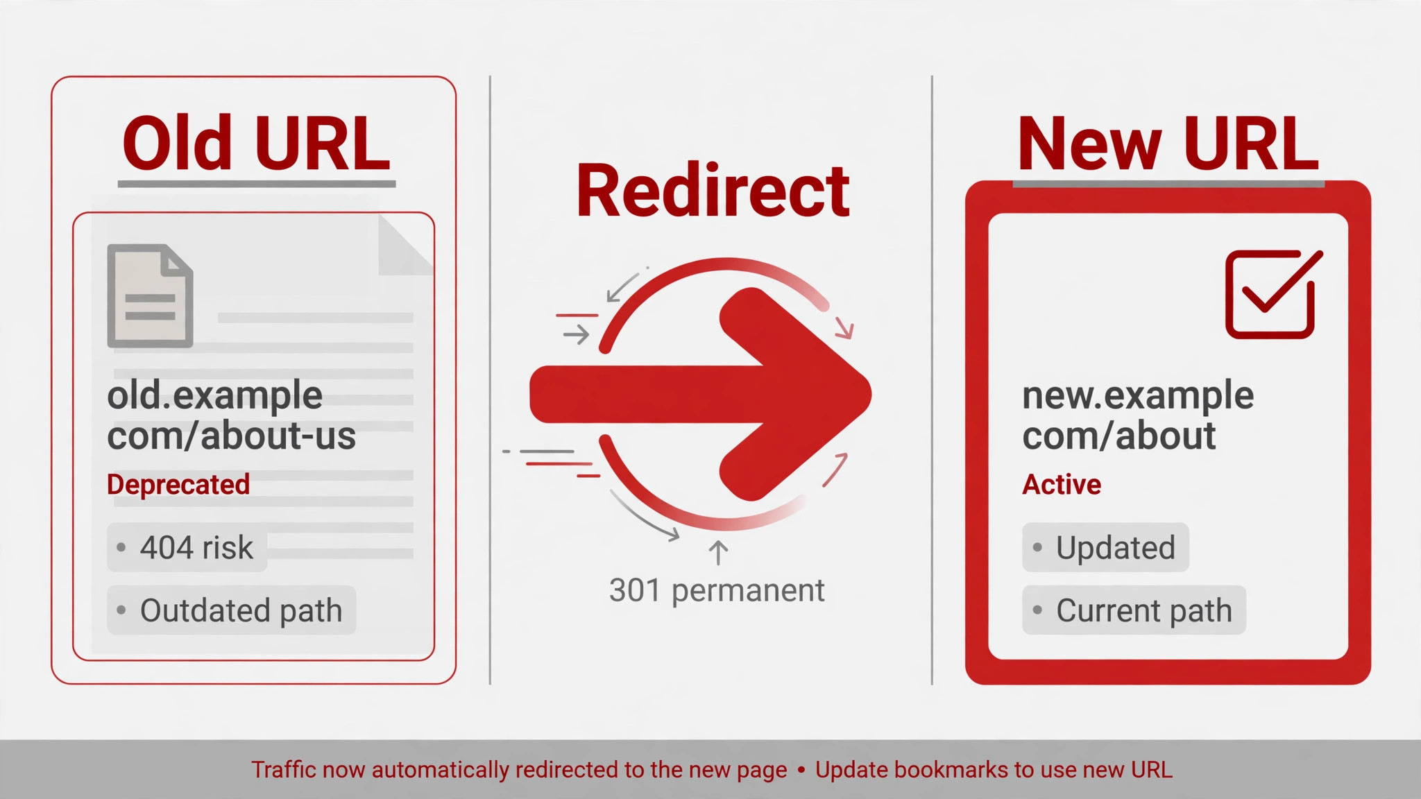 Annotated diagram of URL redirects from WordPress to Wix