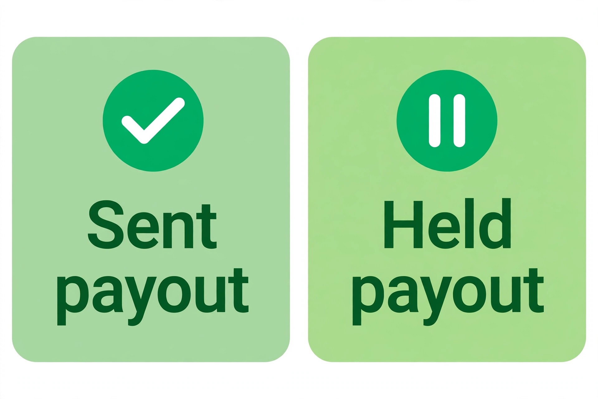 sent versus held payout
