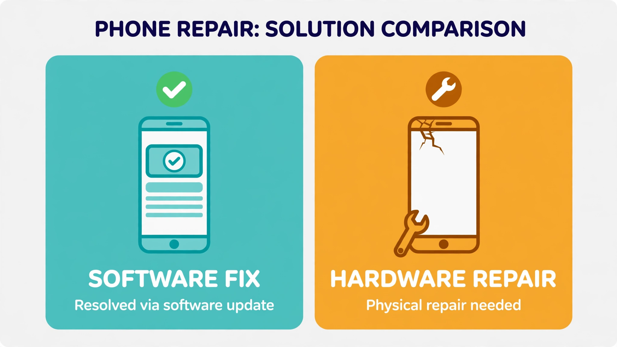 Comparison of a software fix versus a hardware repair for a faulty iPhone Wi-Fi connection