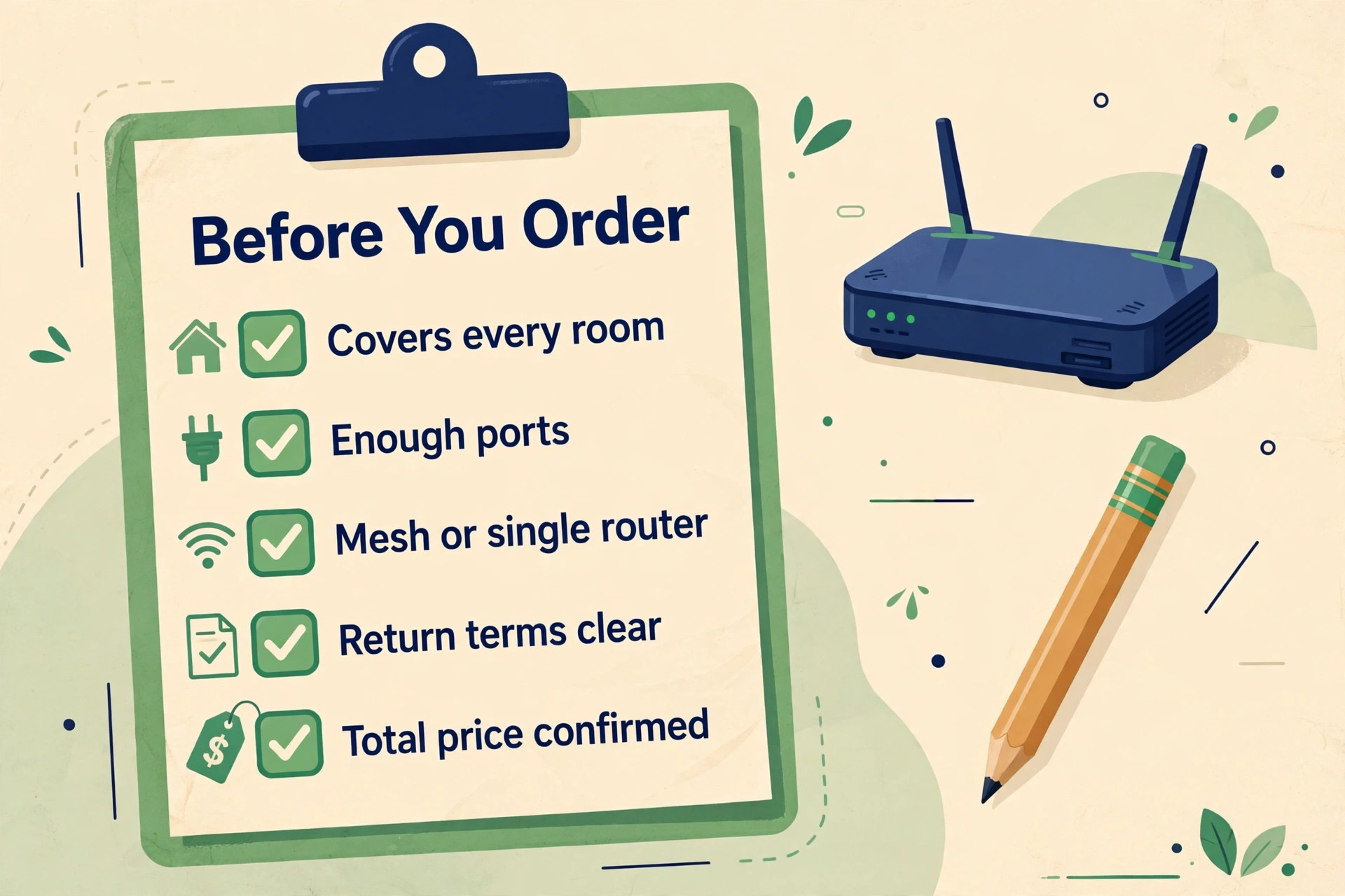 Clipboard buying checklist