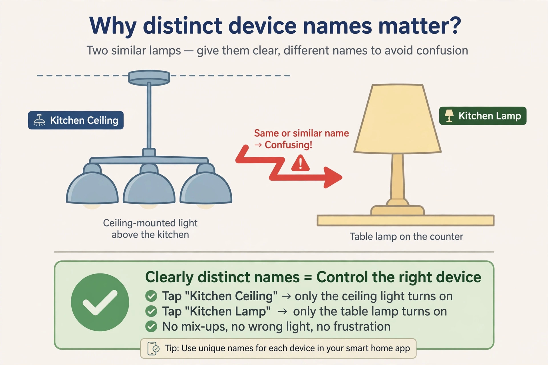 Annotated device names showing confusing pairs