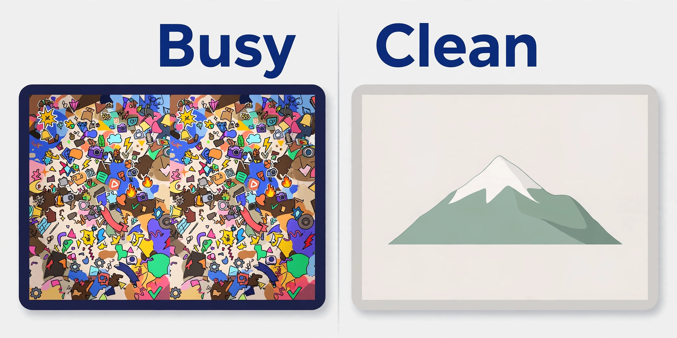 busy thumbnail beside a clean one subject version