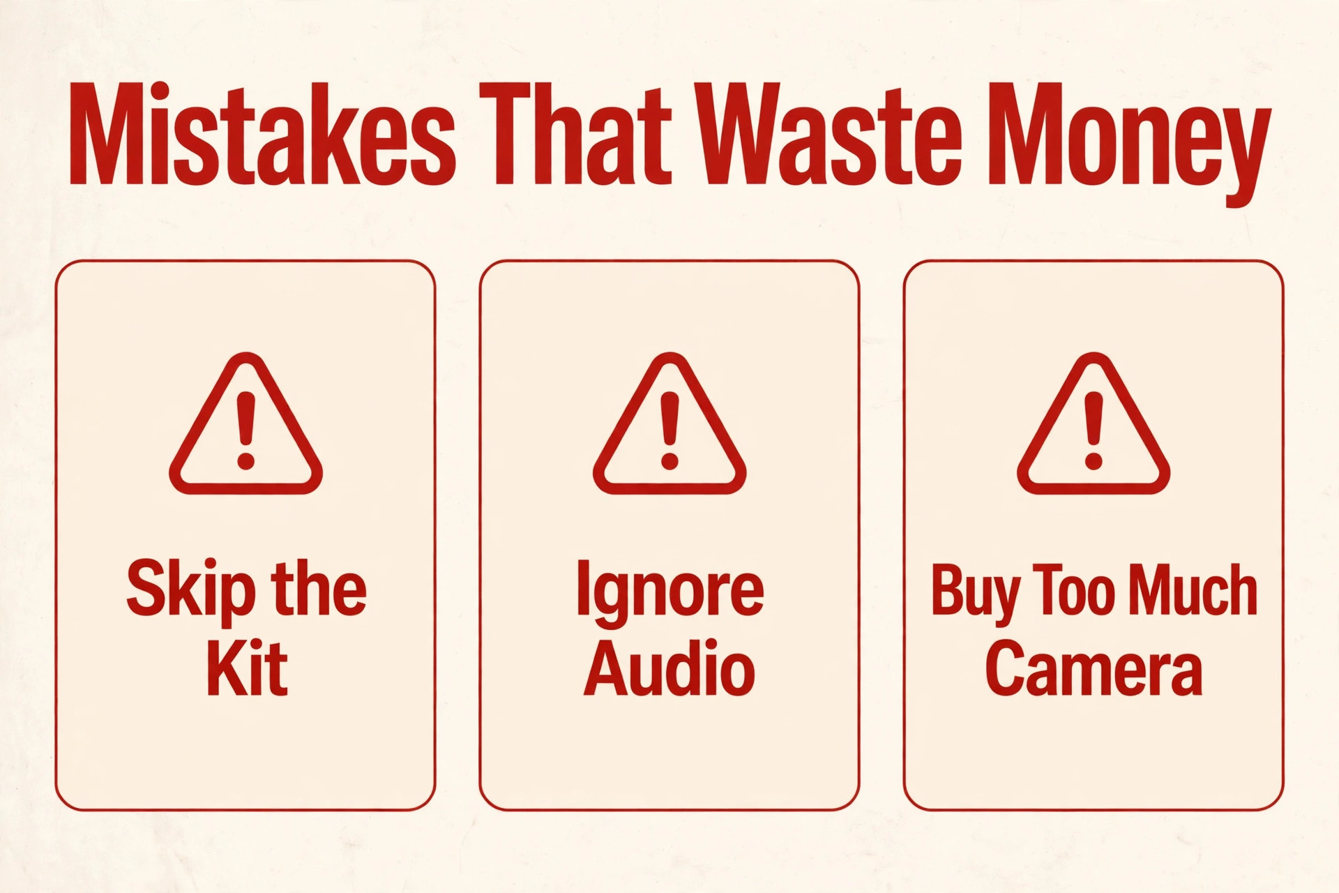best YouTube beginner camera under 500 visual tied to the Mistakes That Waste Money section of this guide