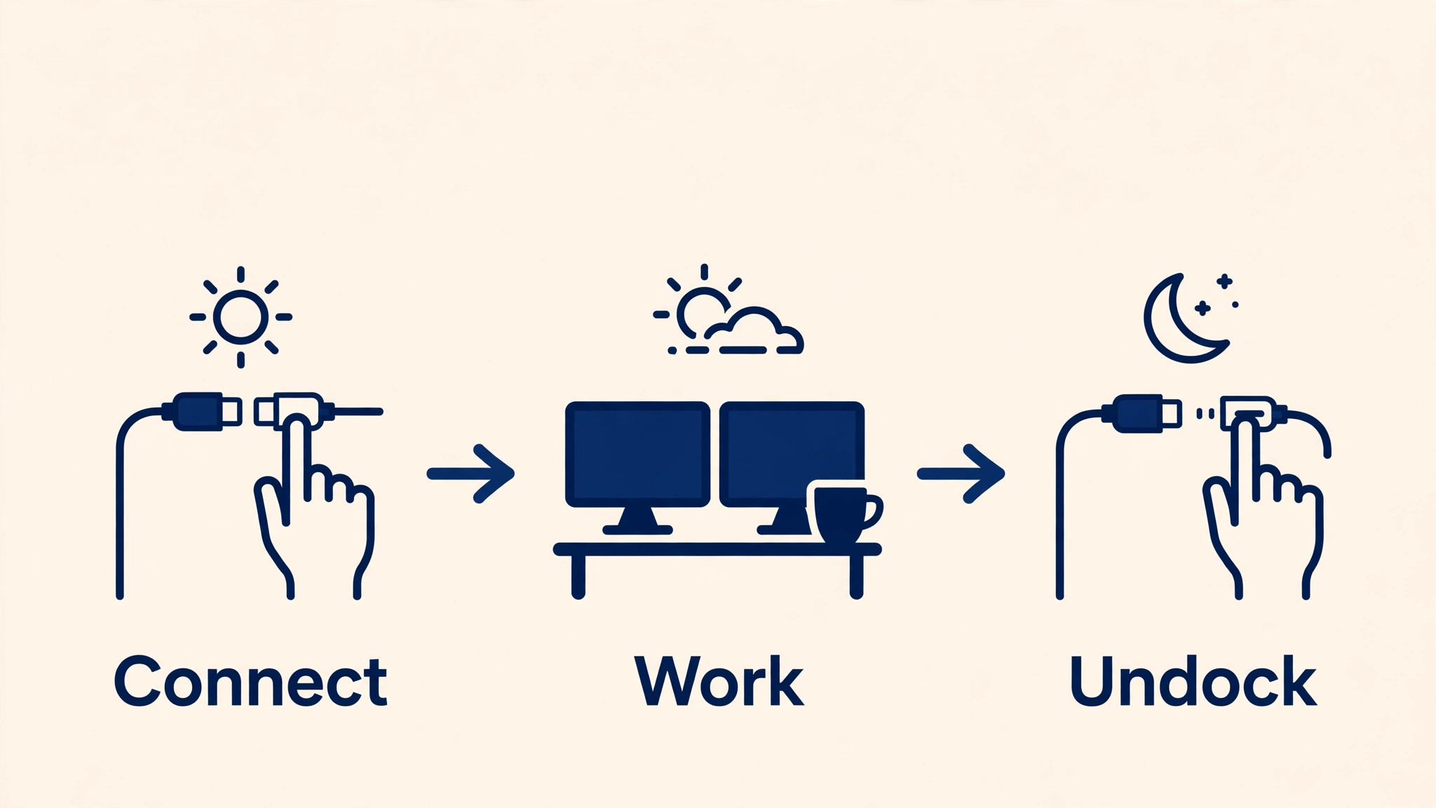 Workflow for daily docking and undocking routine