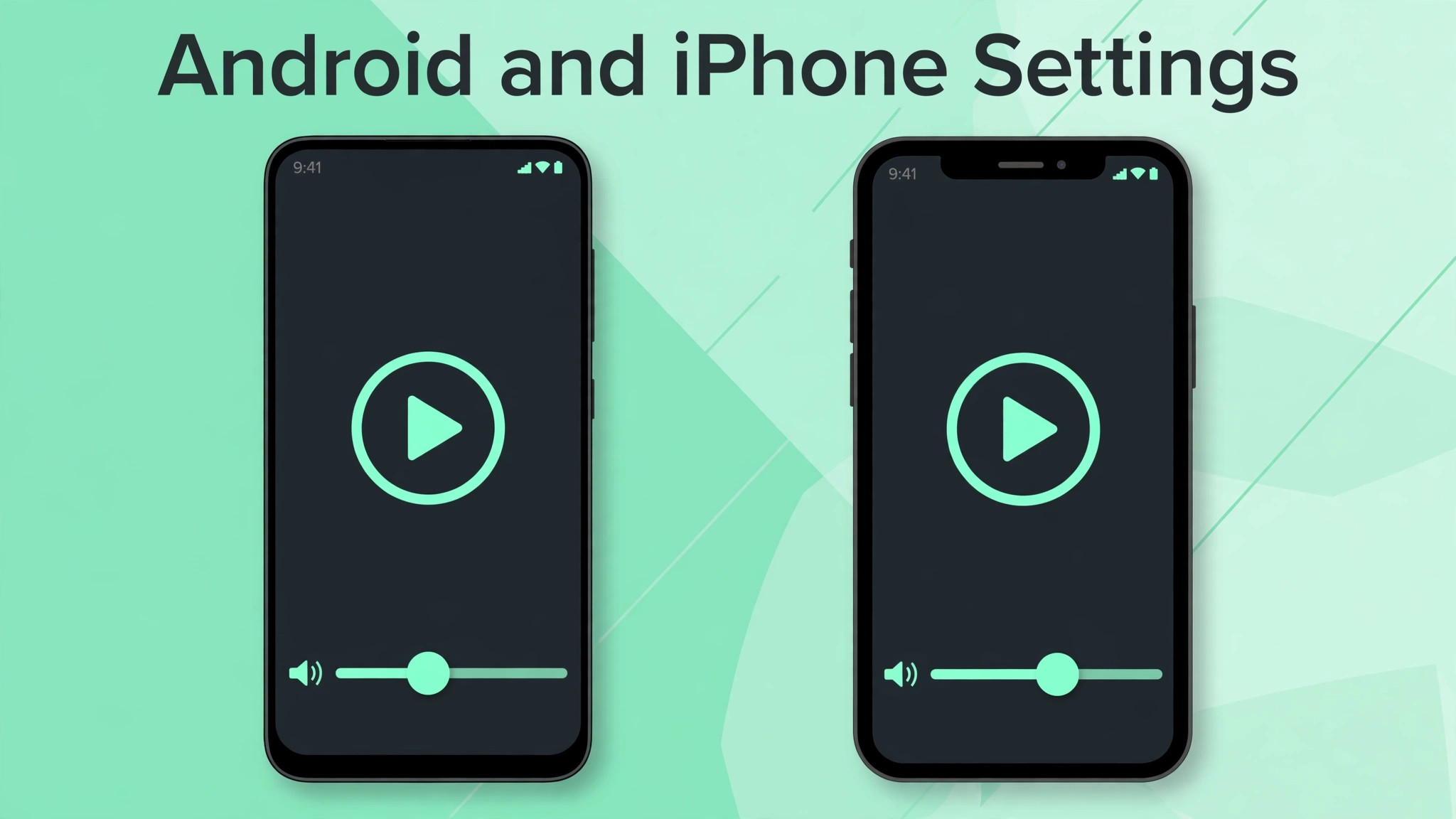 Mockup of Spotify settings on Android and iPhone side by side