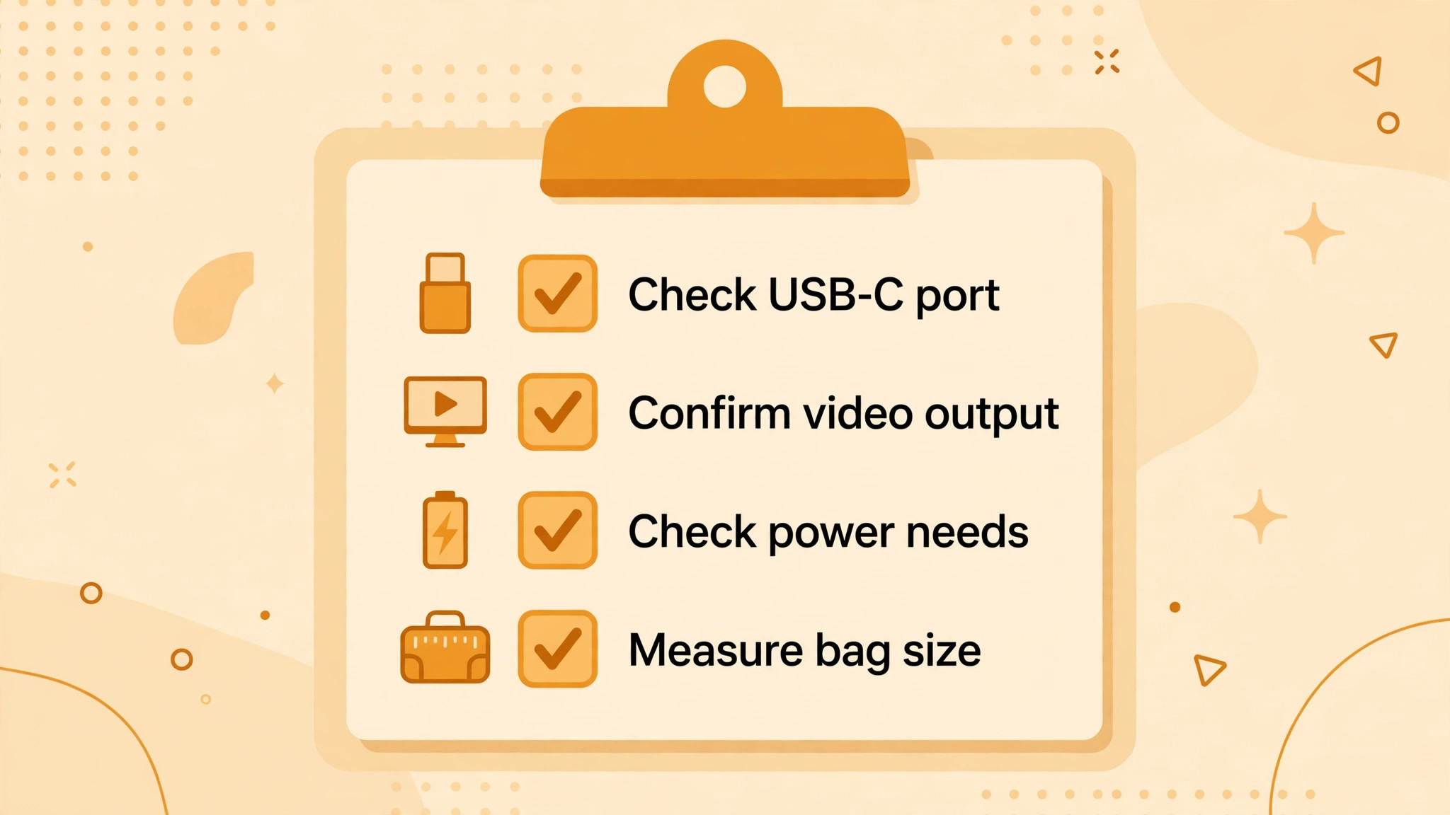Checklist for checking laptop port and monitor compatibility