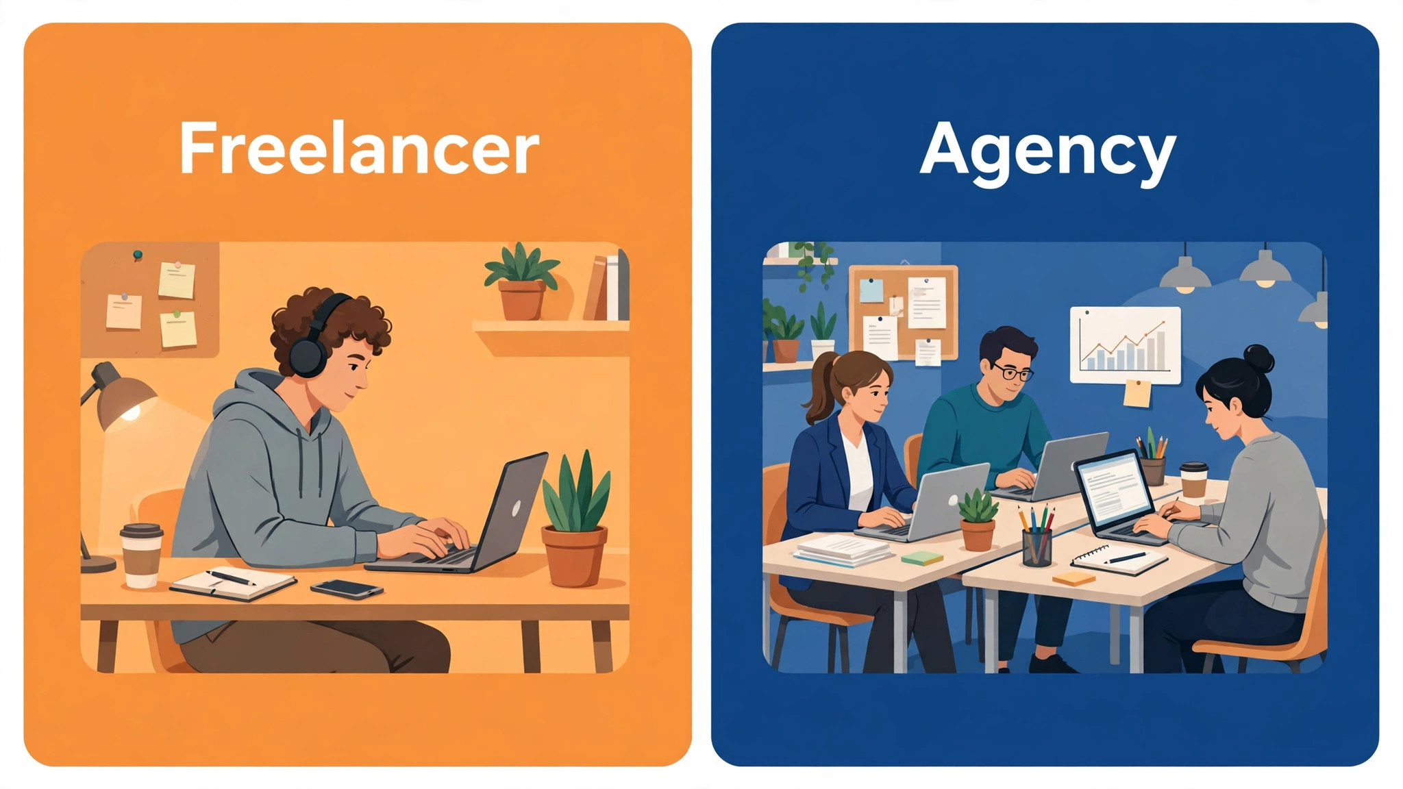 Freelancer versus agency cost comparison