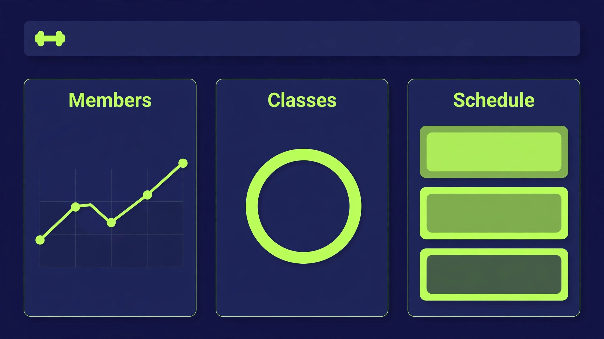 Gym management software dashboard mockup