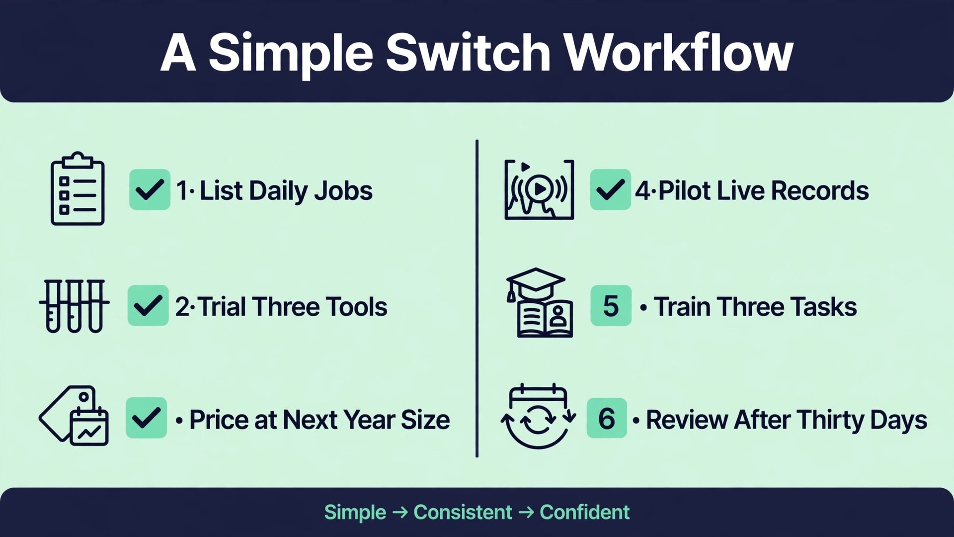 checklist visual: A Simple Switch Workflow
