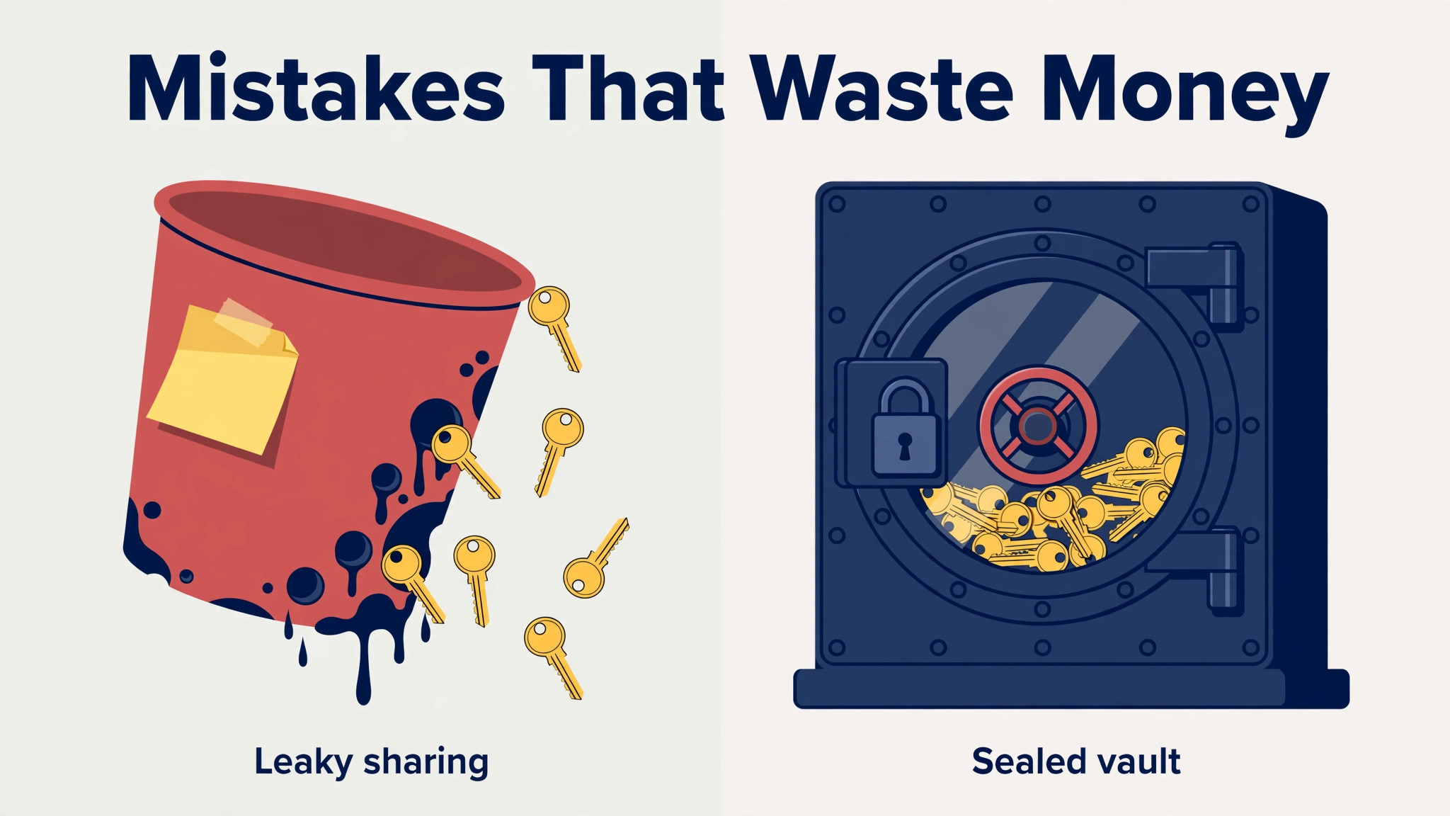 diagram visual: Mistakes That Waste Money