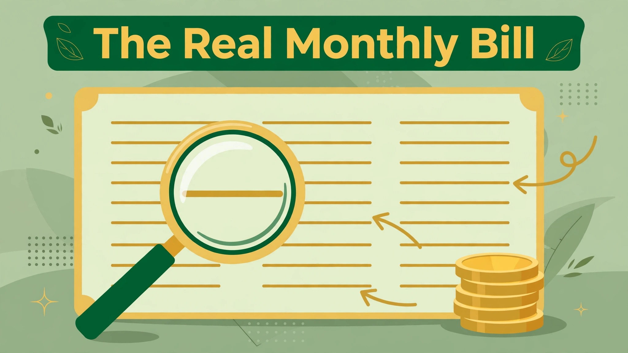 annotated visual: The Real Monthly Bill