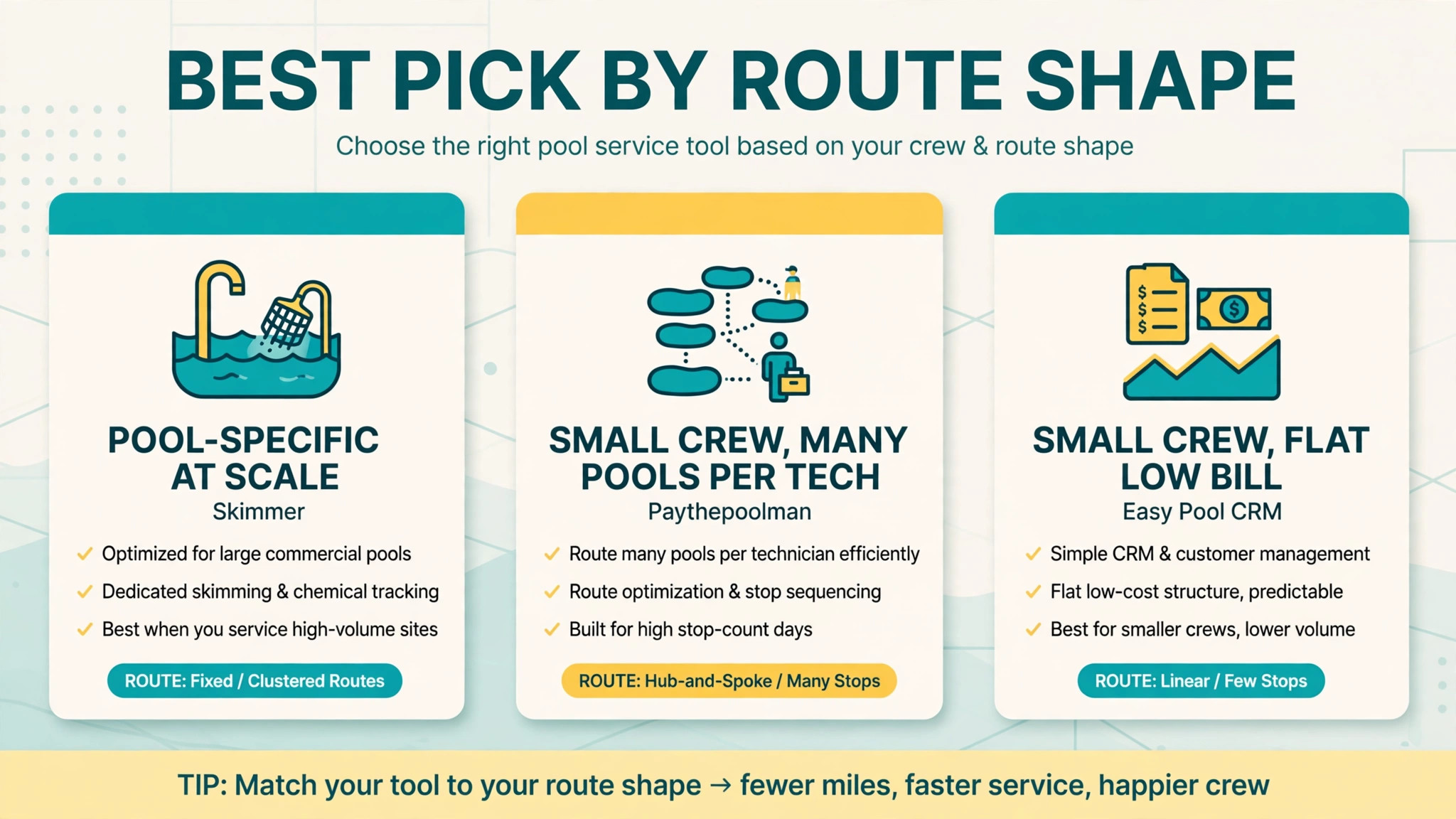 decision visual matching firm shape to the best pool route pick.