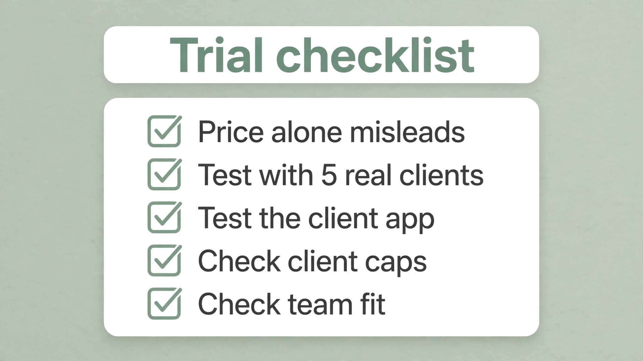 checklist for the Best Client Management Software for Nutritionists guide