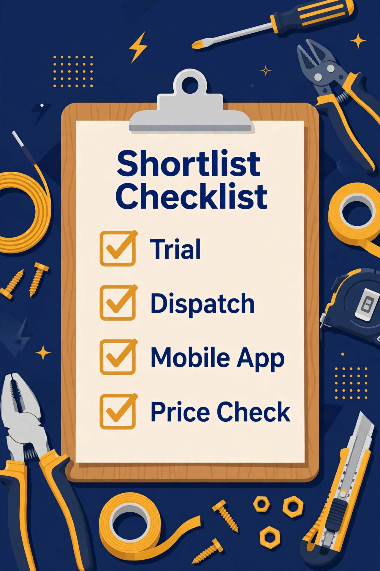 checklist visual for choosing electrician field service software.