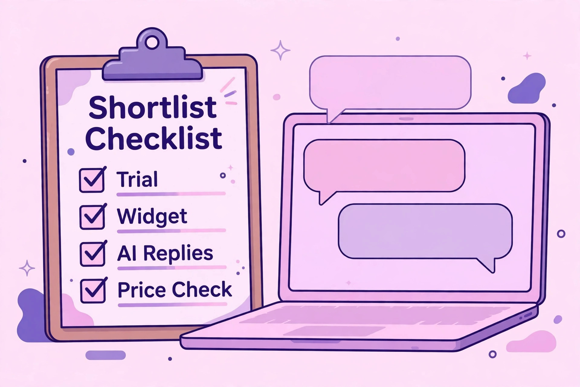checklist visual for choosing live chat software.