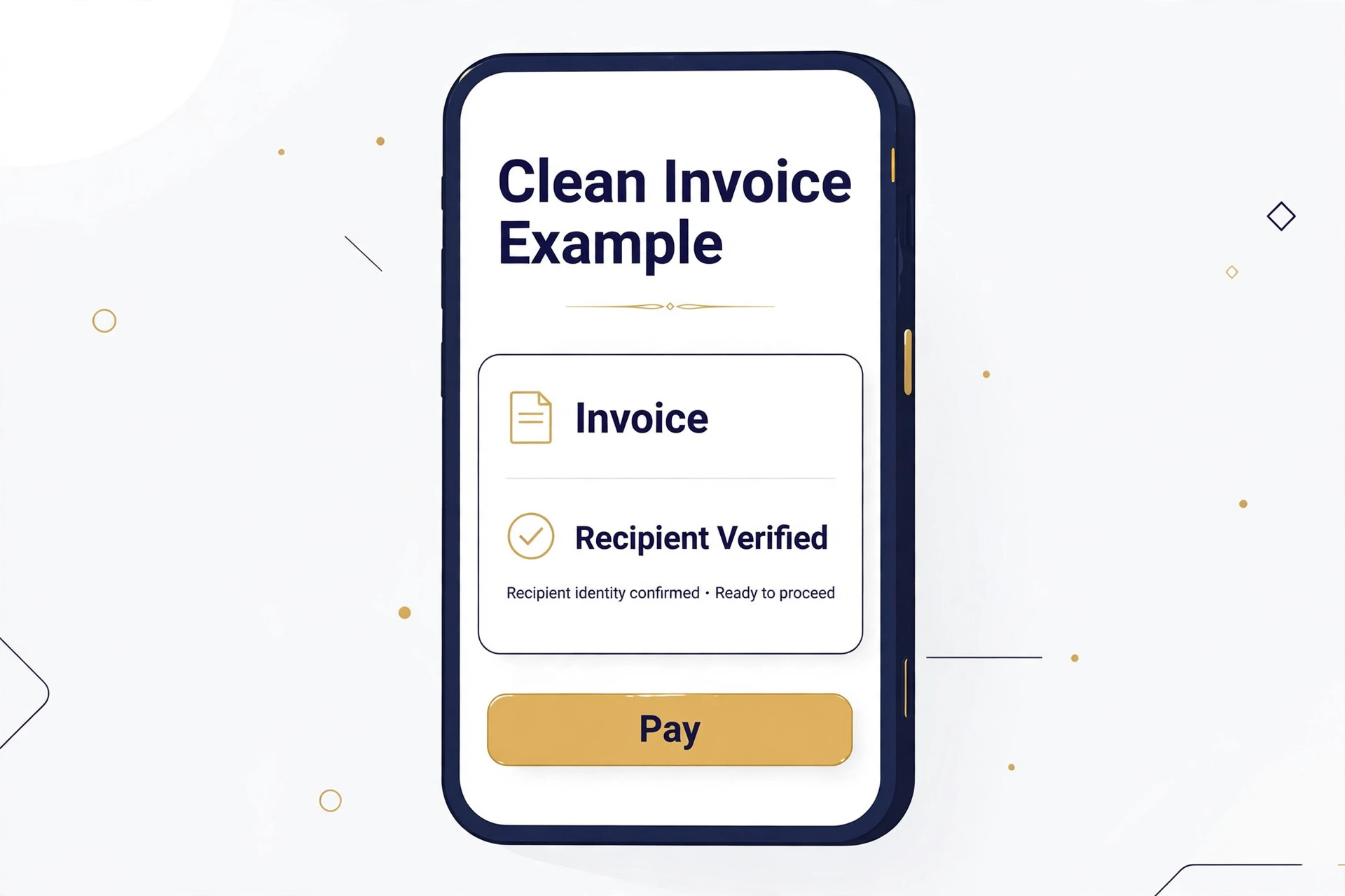 A mockup of a clean PayPal invoice.