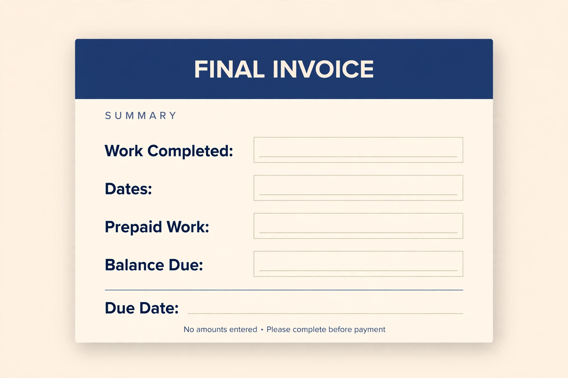 A screenshot of a clear final invoice.
