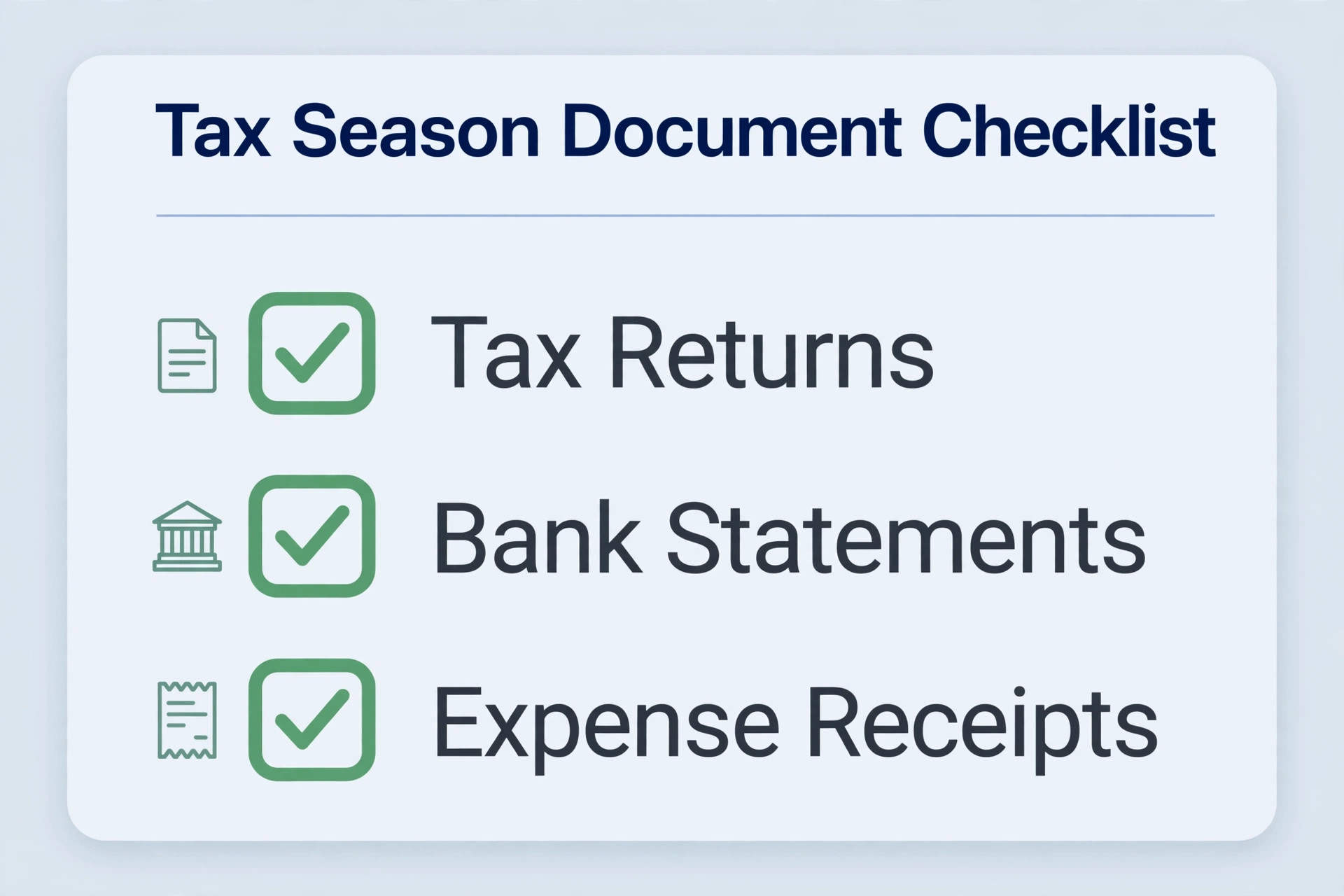 Tax season checklist graphic