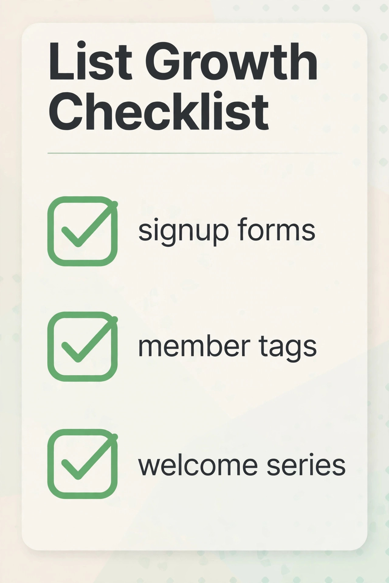 Gym email list growth checklist