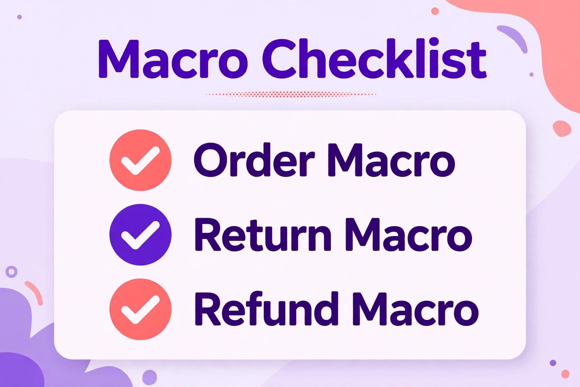 helpdesk macro checklist graphic