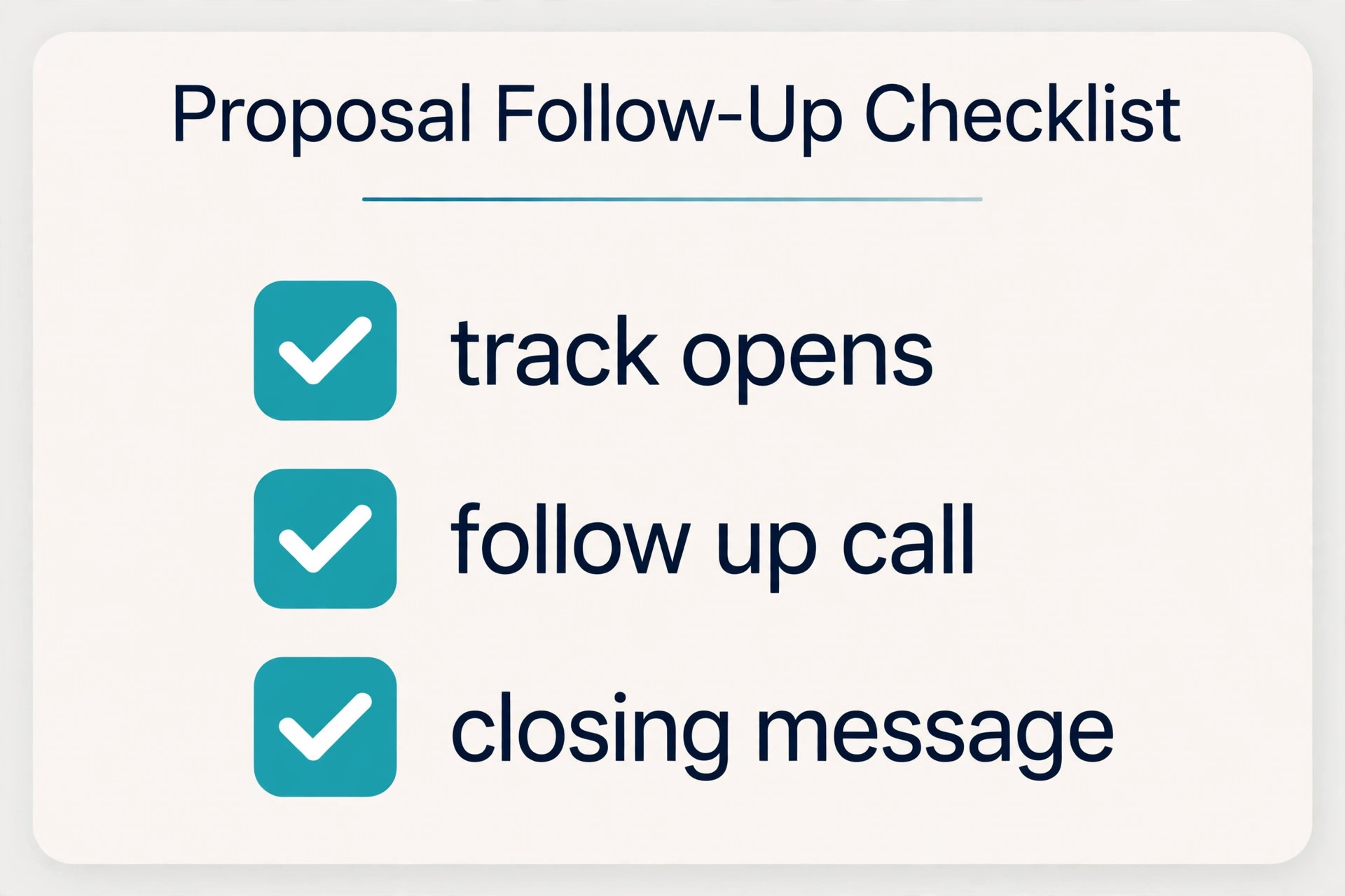 Proposal follow up checklist