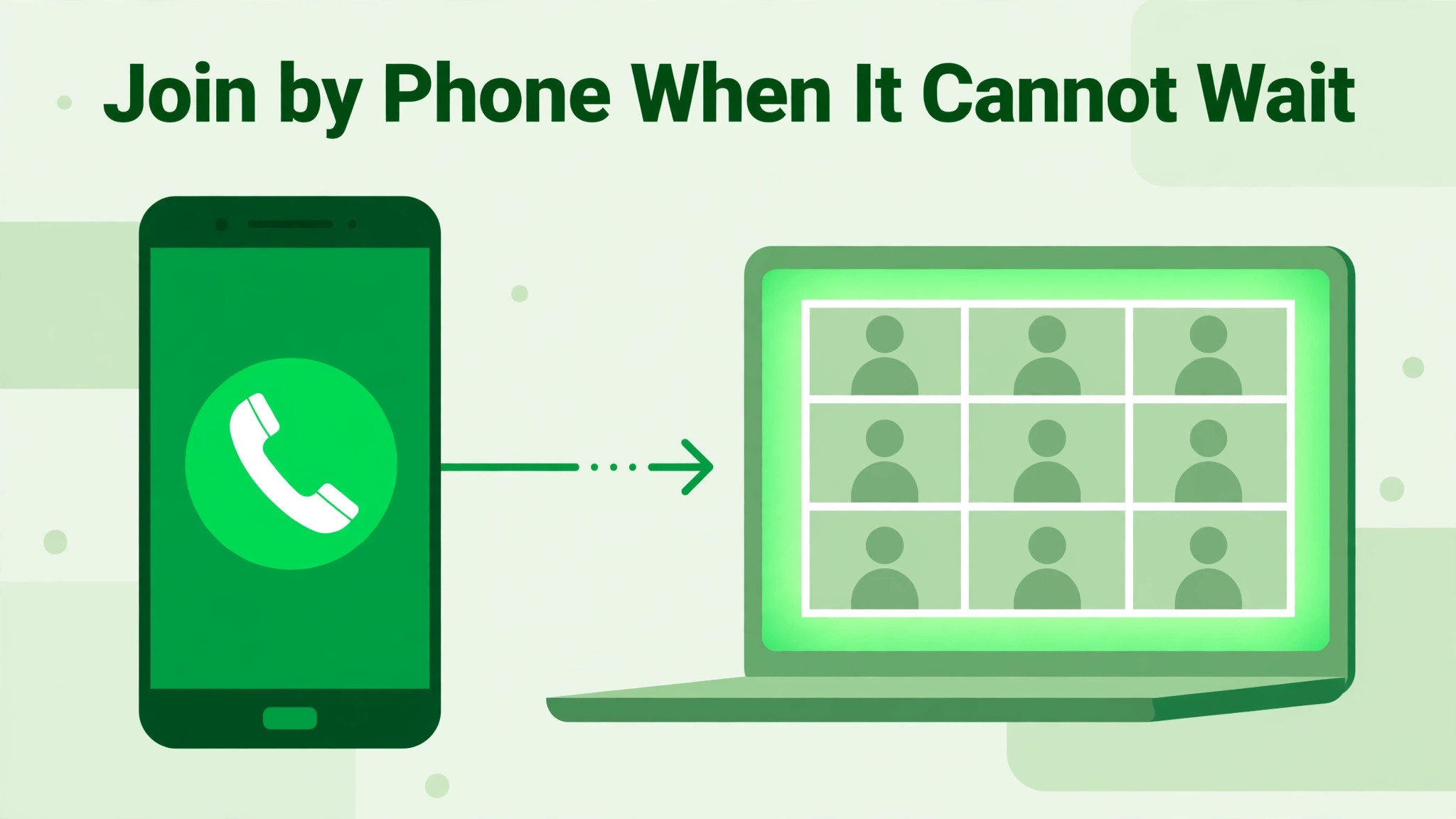 Mockup concept. A phone audio fallback mockup with a phone joined to a laptop meeting