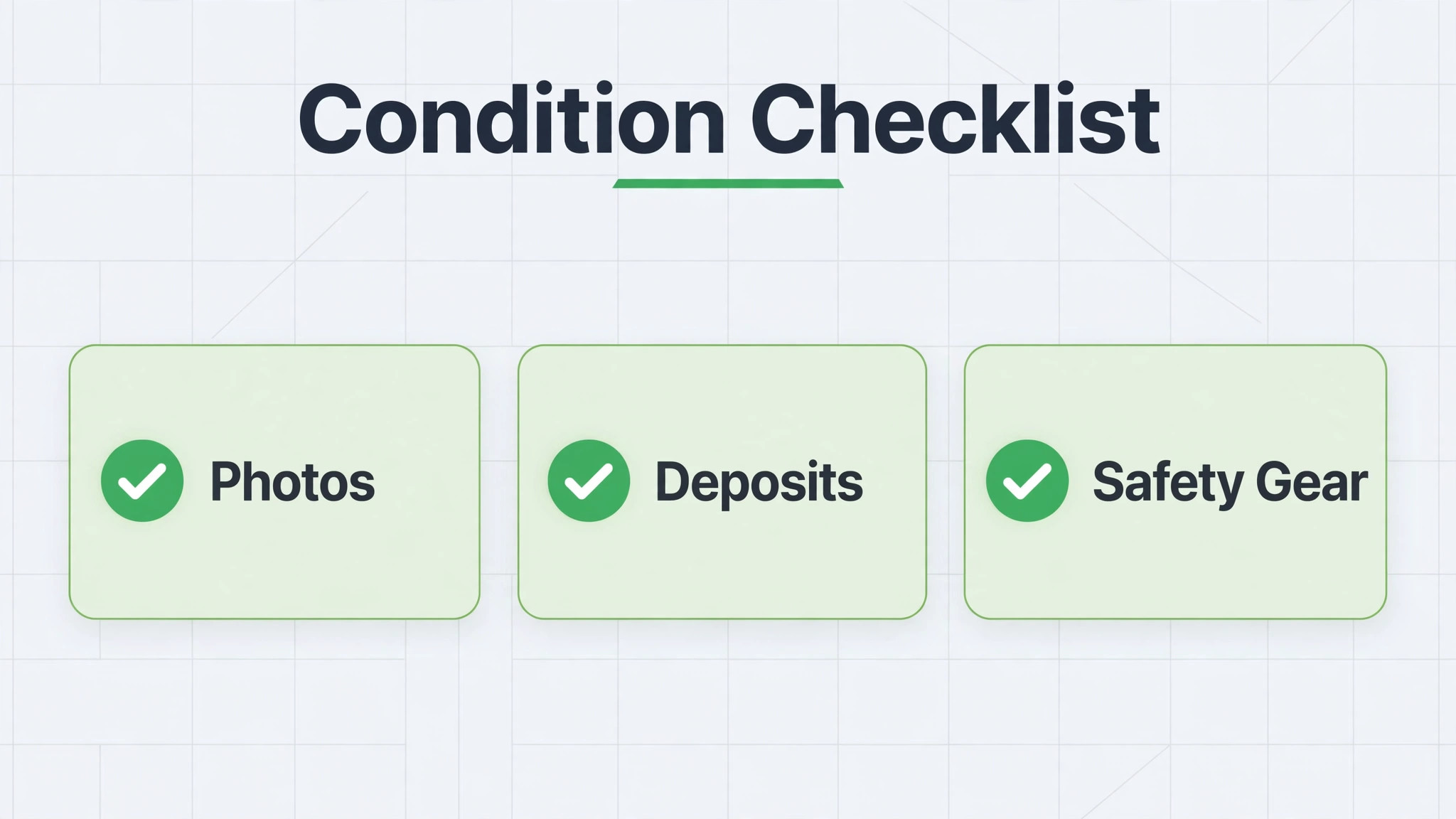 equipment condition checklist graphic