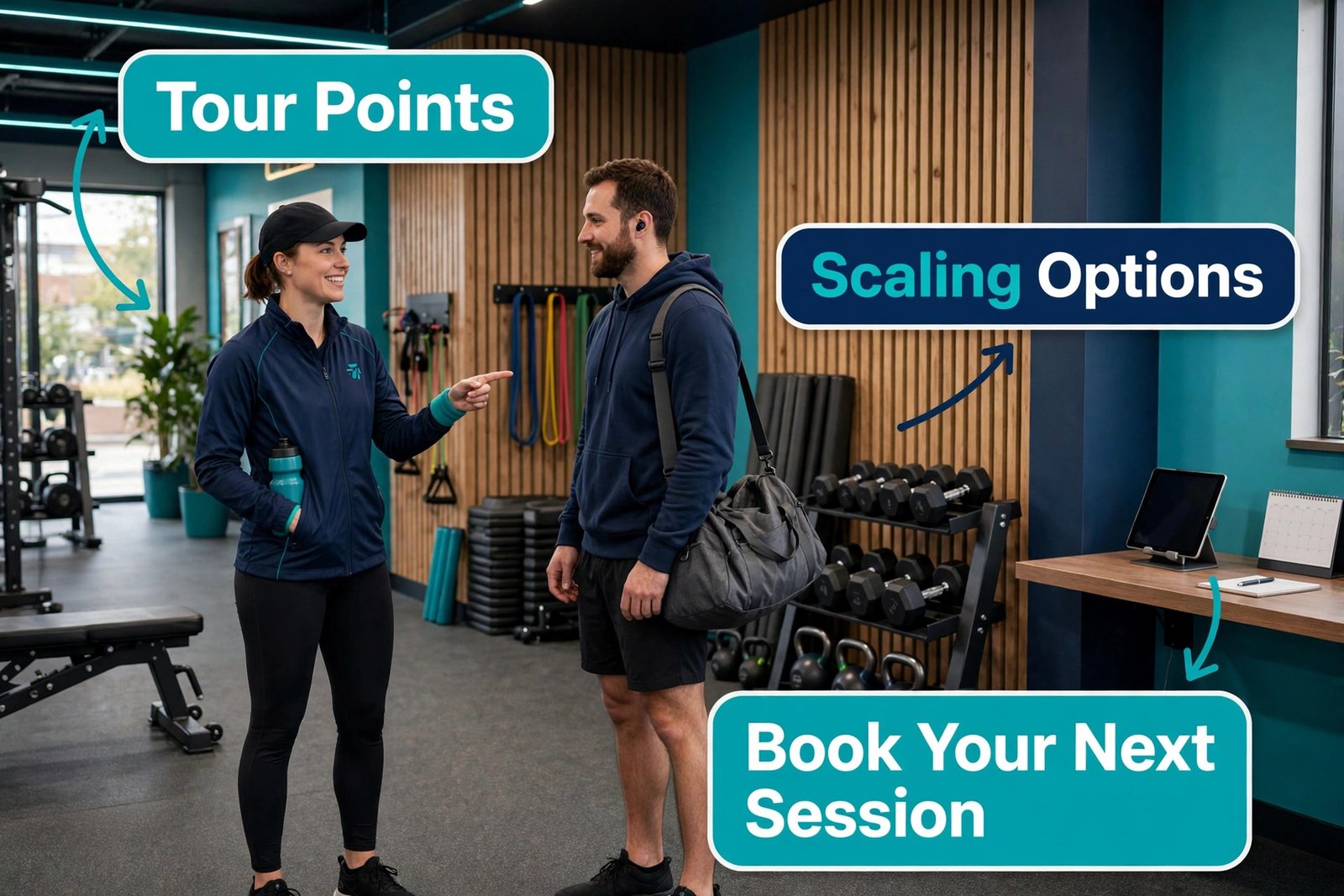 Annotated first session guide for new gym members