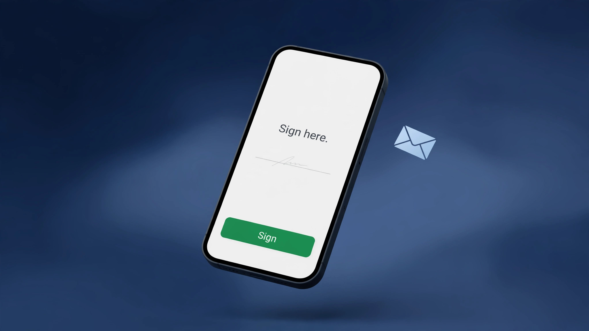 A mockup of a signing screen on a phone for small business budgeting