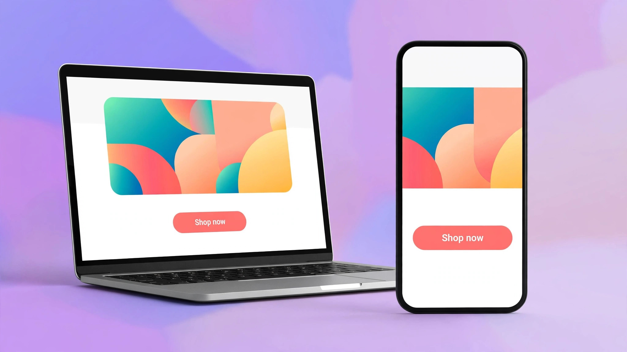 A mockup of an Elementor page on a laptop and a phone for small business budgeting