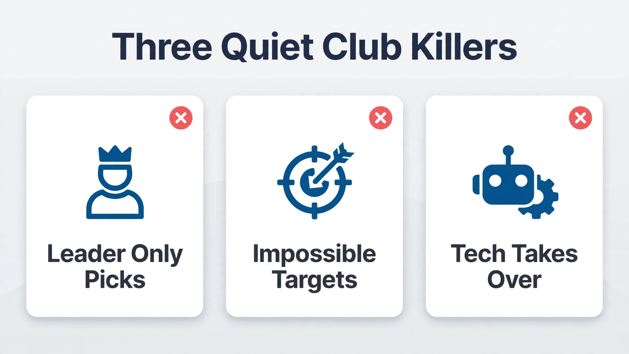 Three quiet club killers as leader-only picks, impossible targets and tech takeover
