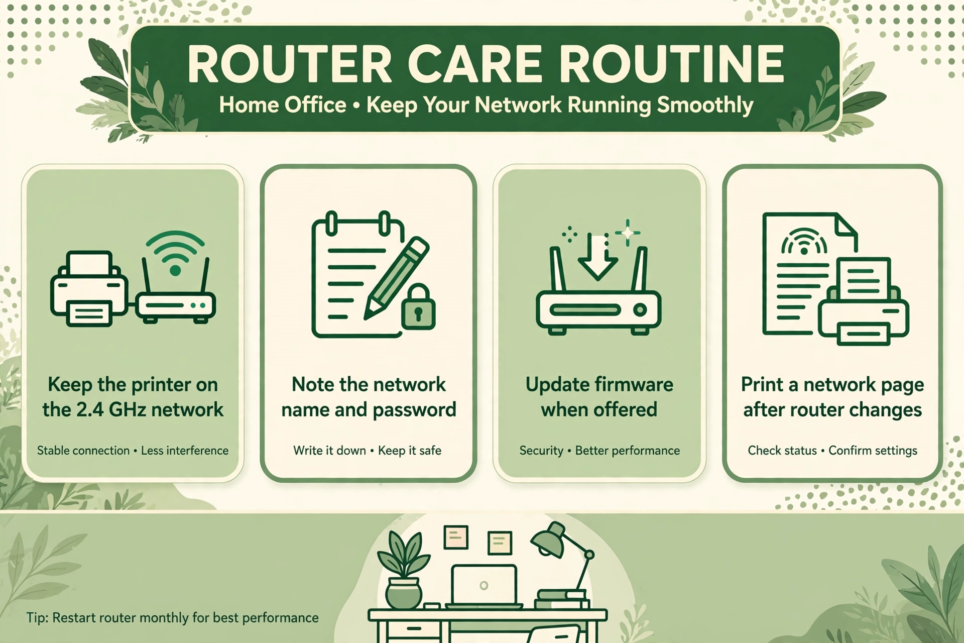 Four router care habits for keeping the printer on the right network