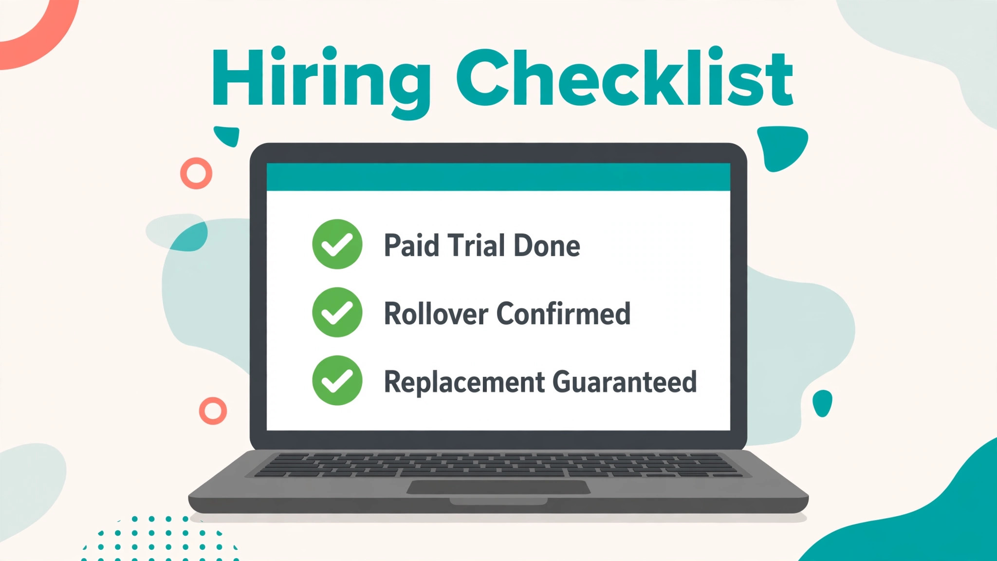 Virtual assistant hiring checklist mockup