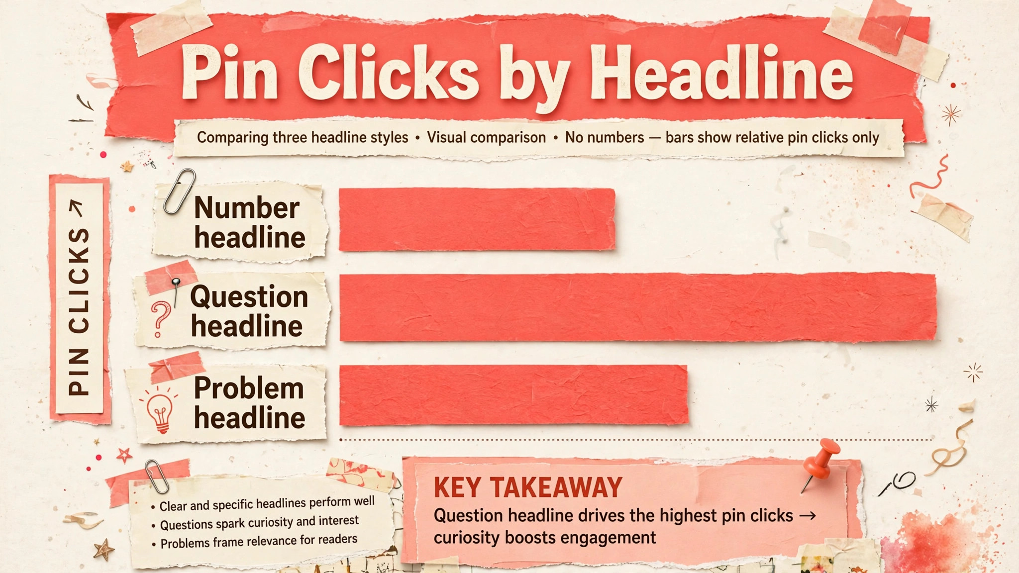 Pin clicks chart by headline variation