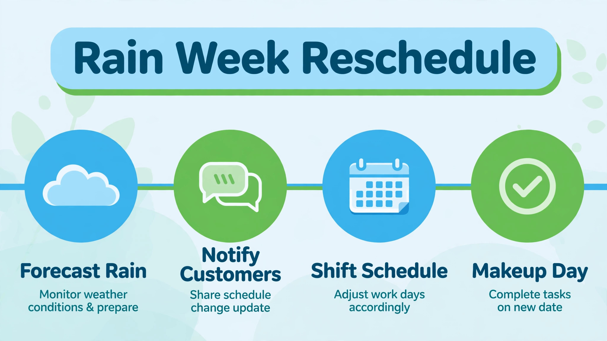 Rain week rescheduling timeline from forecast to makeup day
