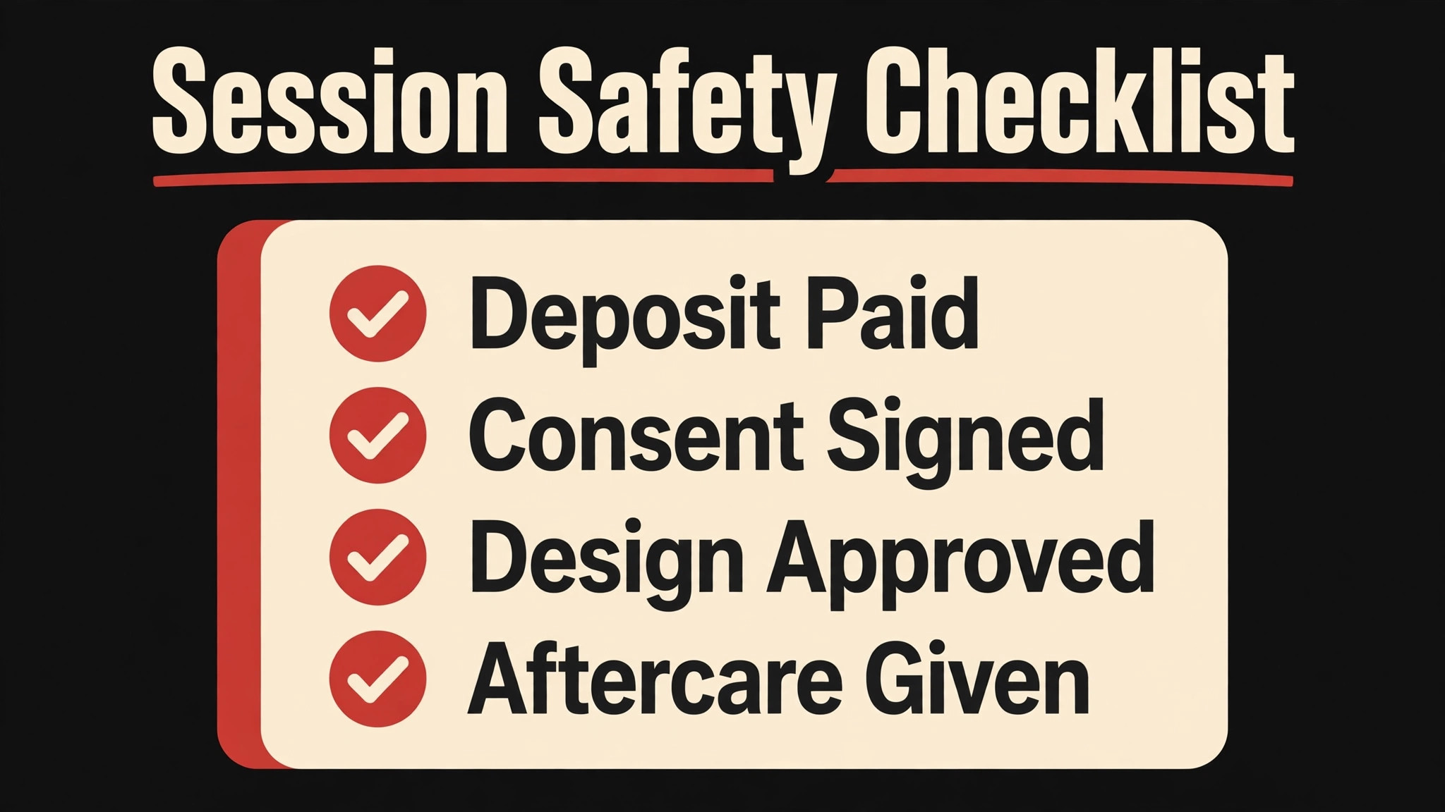 tattoo studio checklist illustration