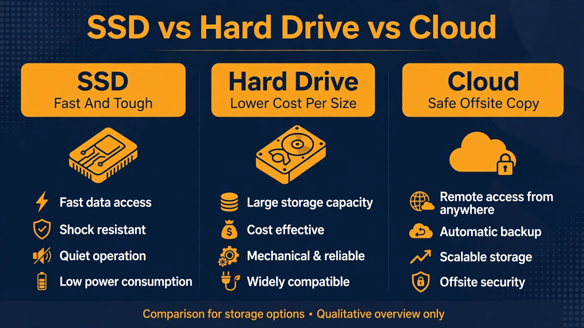 Comparison of SSD hard drive and cloud backup options