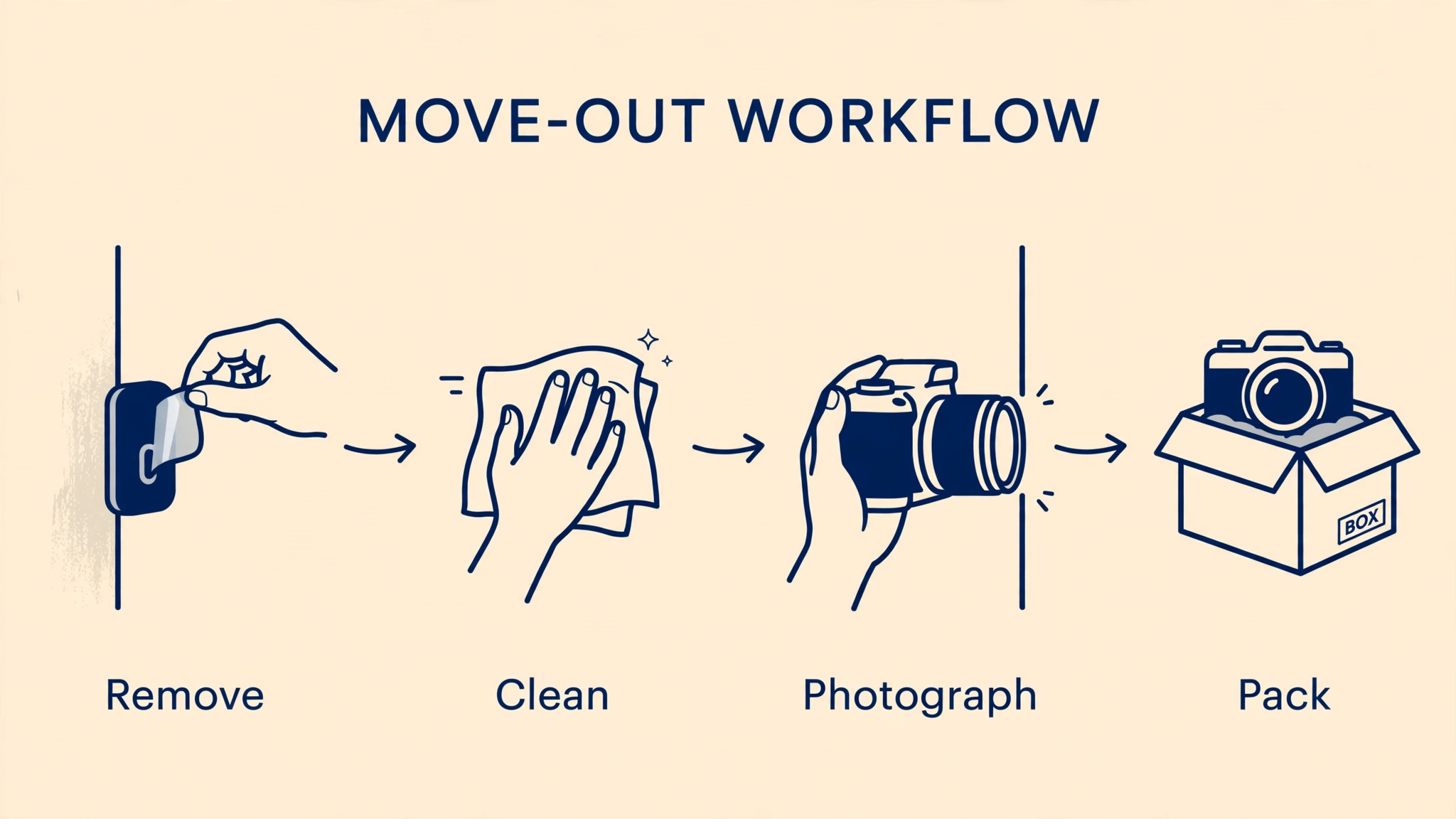 Workflow for removing renter cameras at move-out