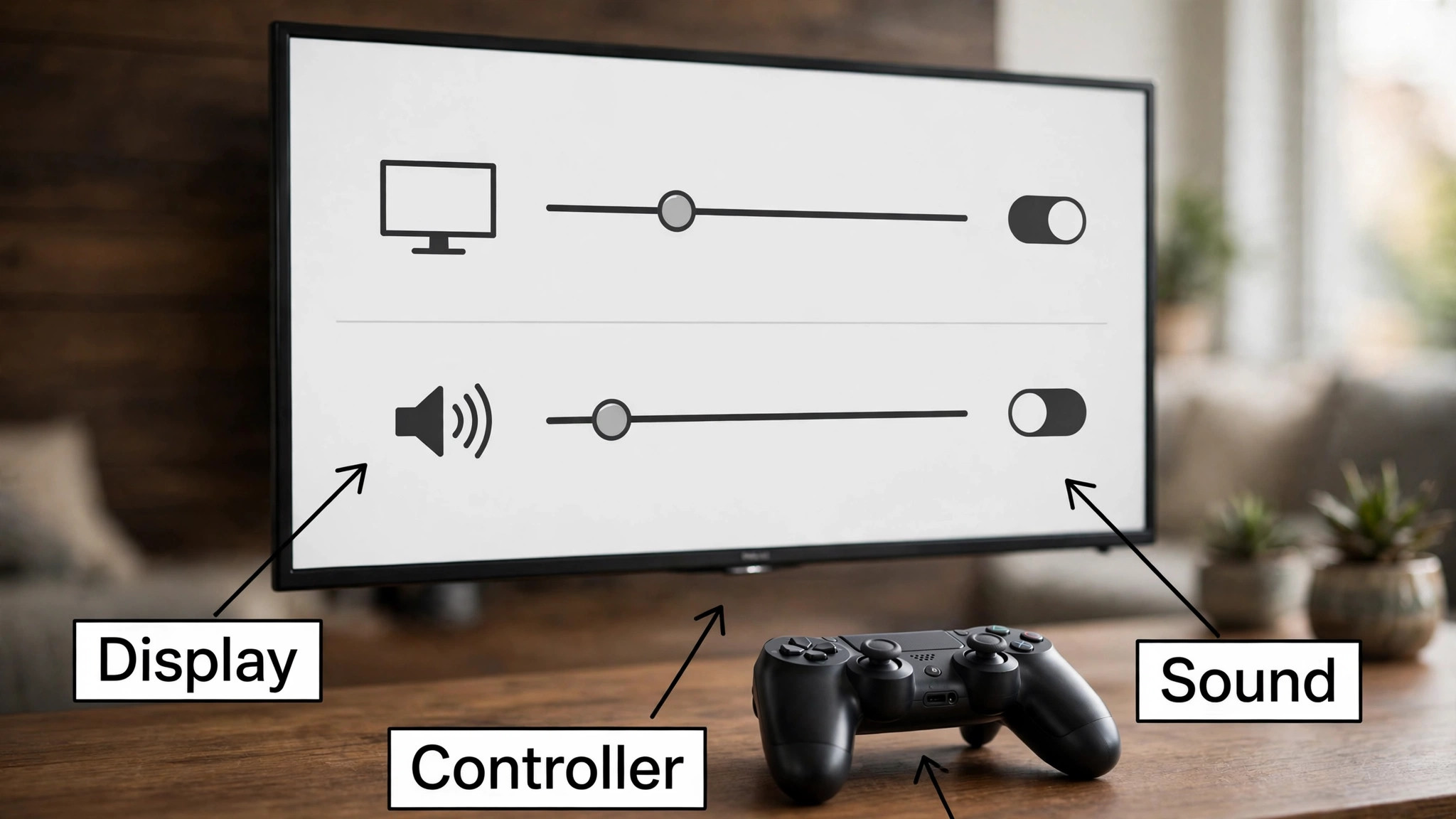 Annotated Xbox display and audio settings menu