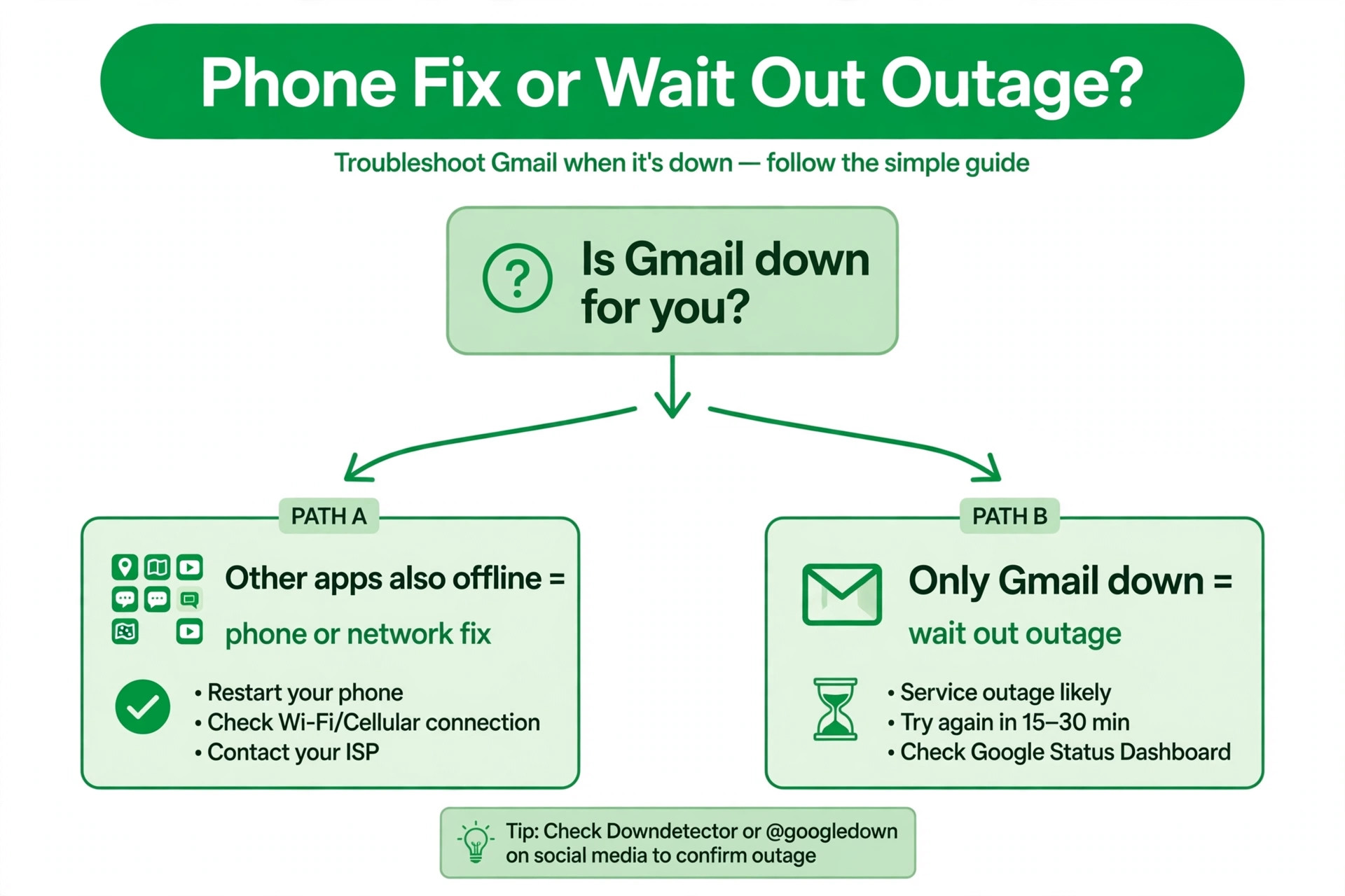 Decision guide for phone fix or waiting out outage