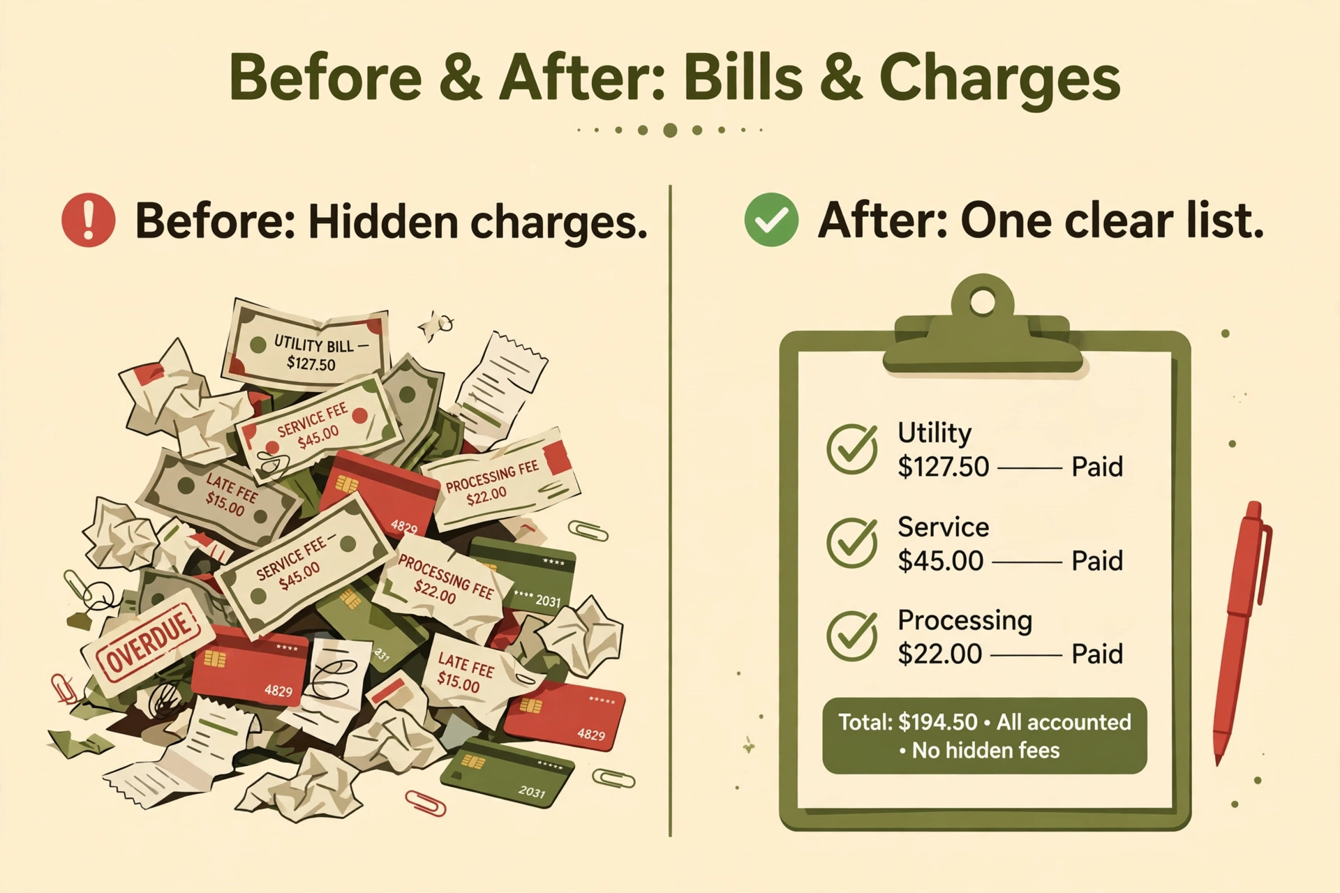 SaaS audit before/after visual for monthly pricing