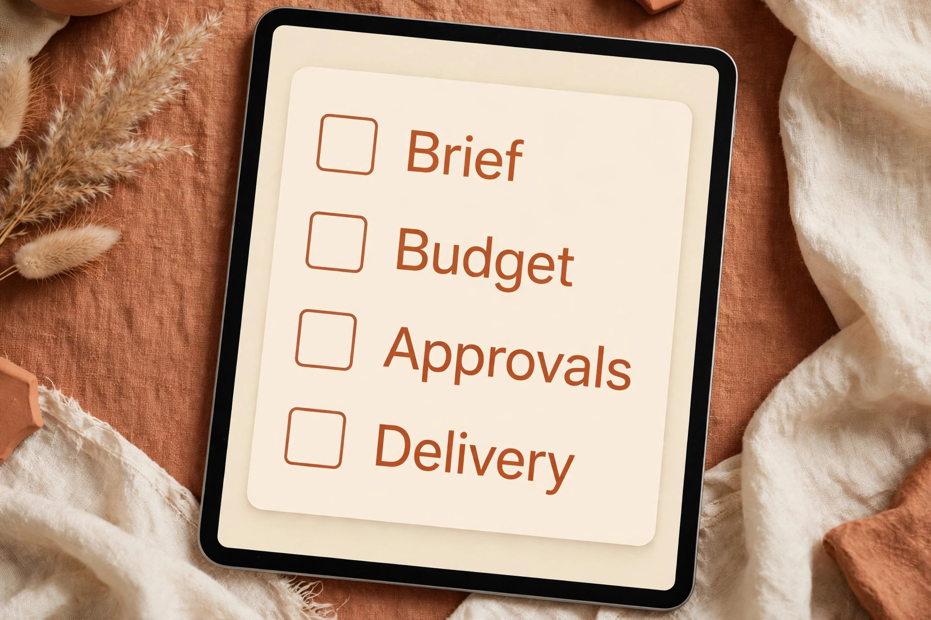 mockup image illustrating a key idea for a interior design business