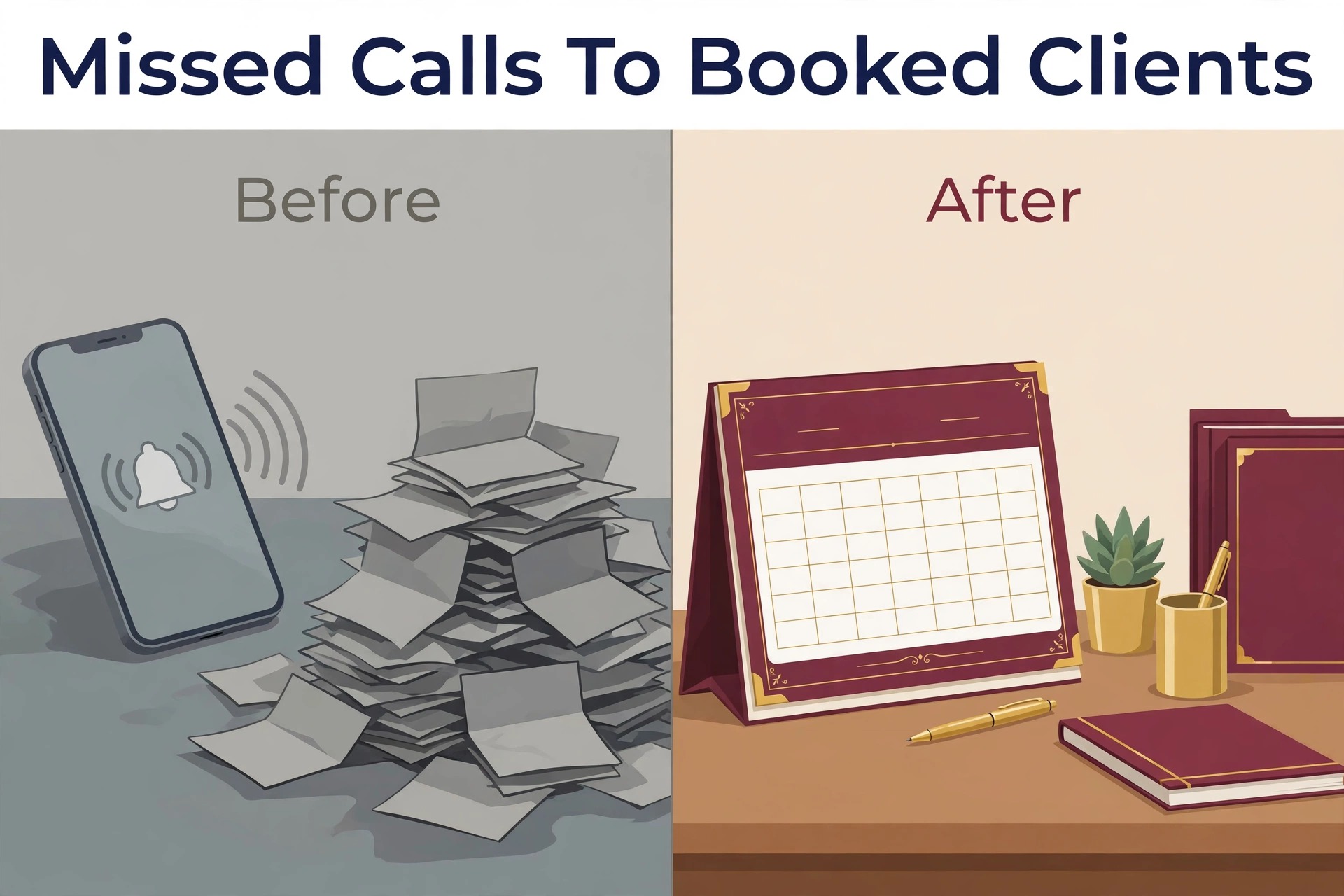 before/after image illustrating a key idea for a law firm